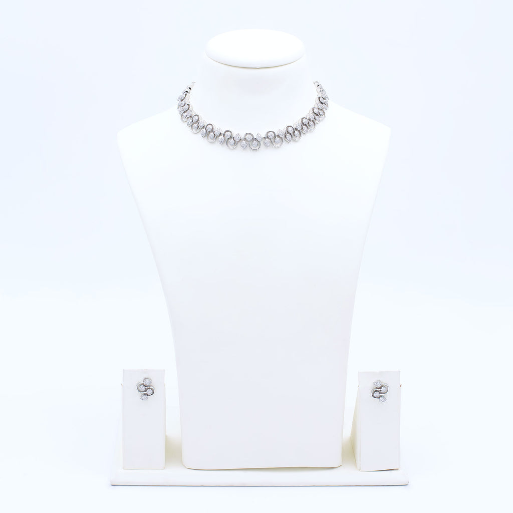 Modern Interlink Leaf Necklace Set