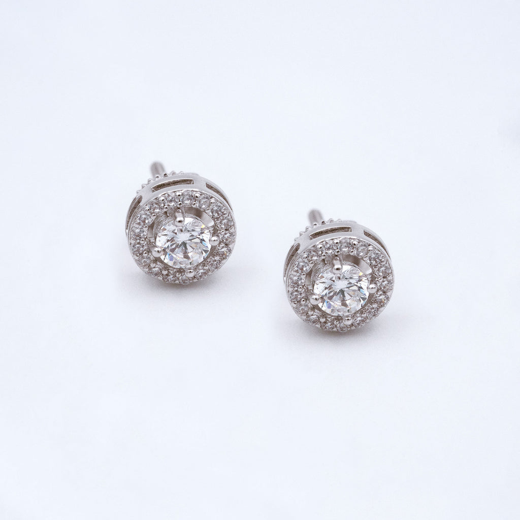 Modern Round Prong Screw Back Tops