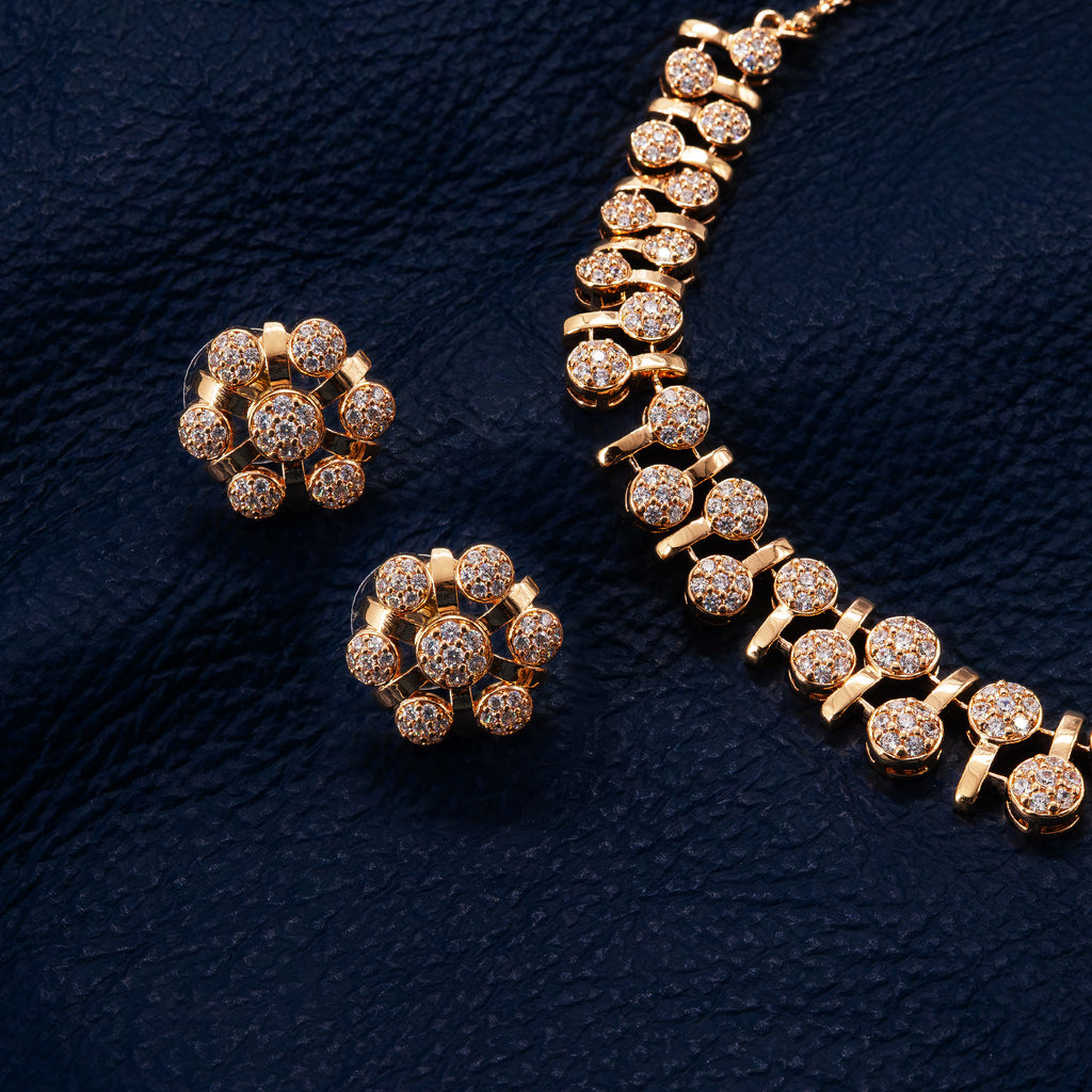 Modern Alternate Round Link Necklace Set