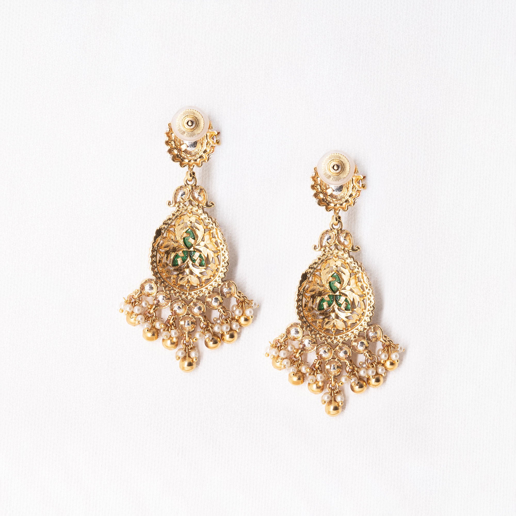 Traditional Round Top Spear Earring Set