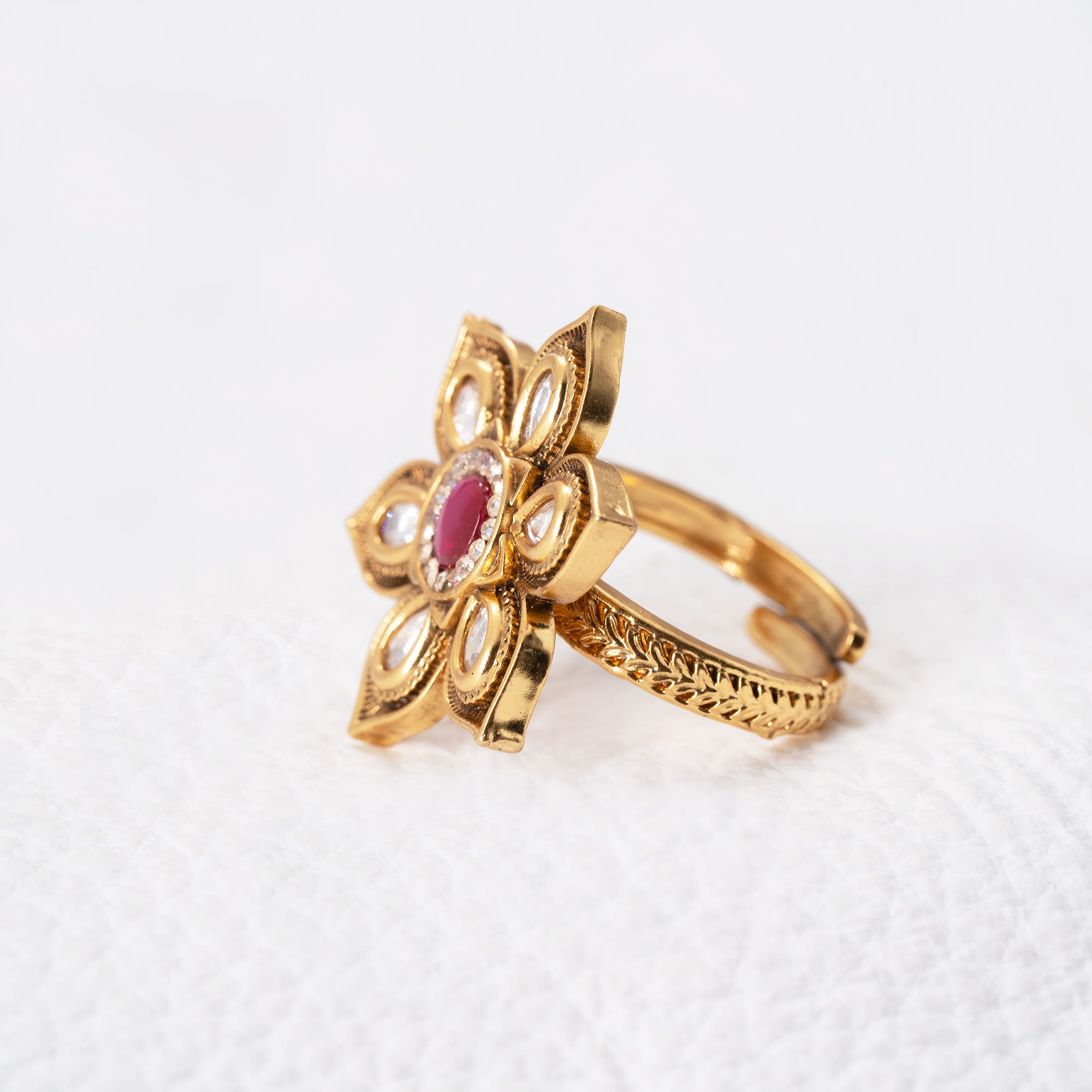 Trendy Floral Adjustable Ring
