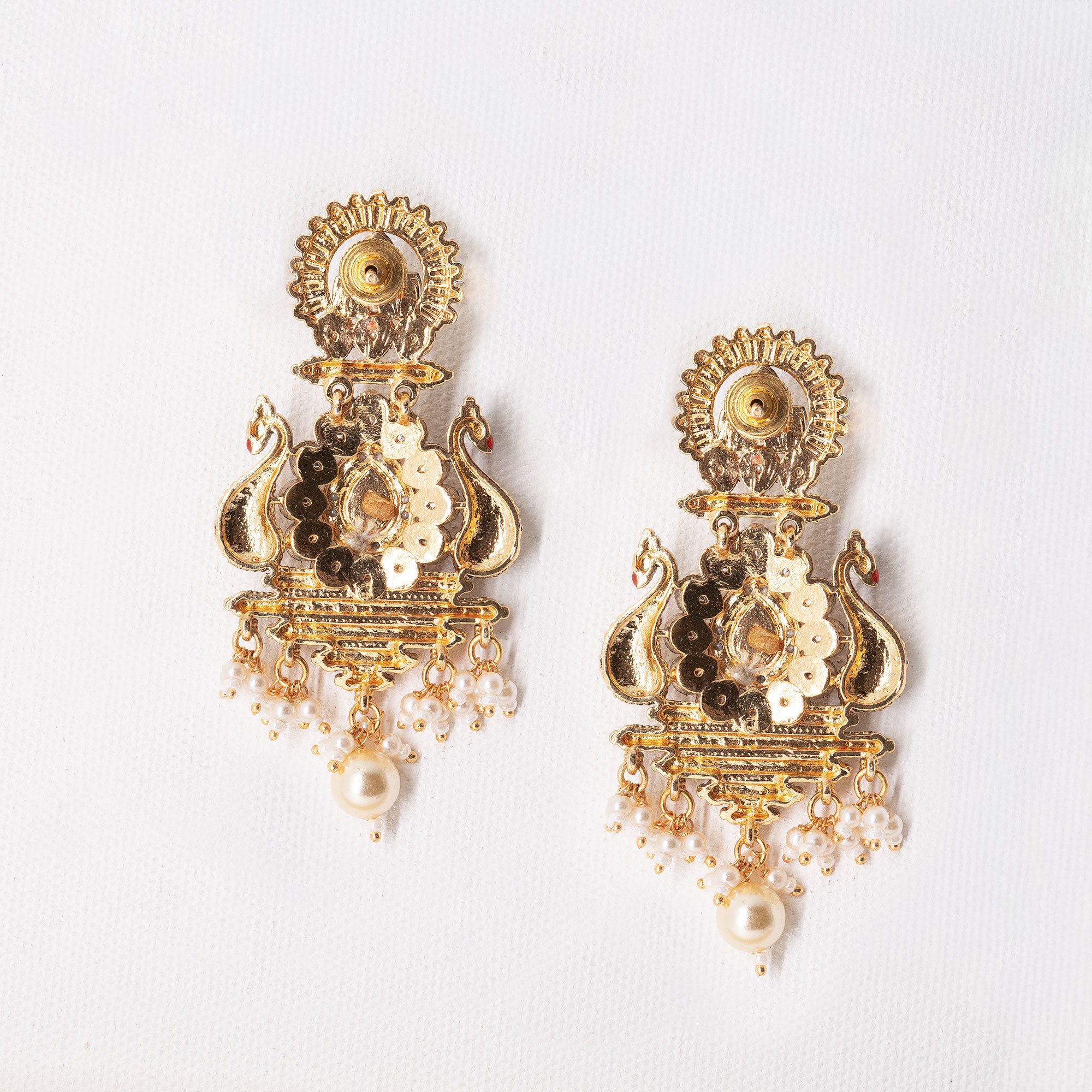 Traditional Dual Peacock Earring Set