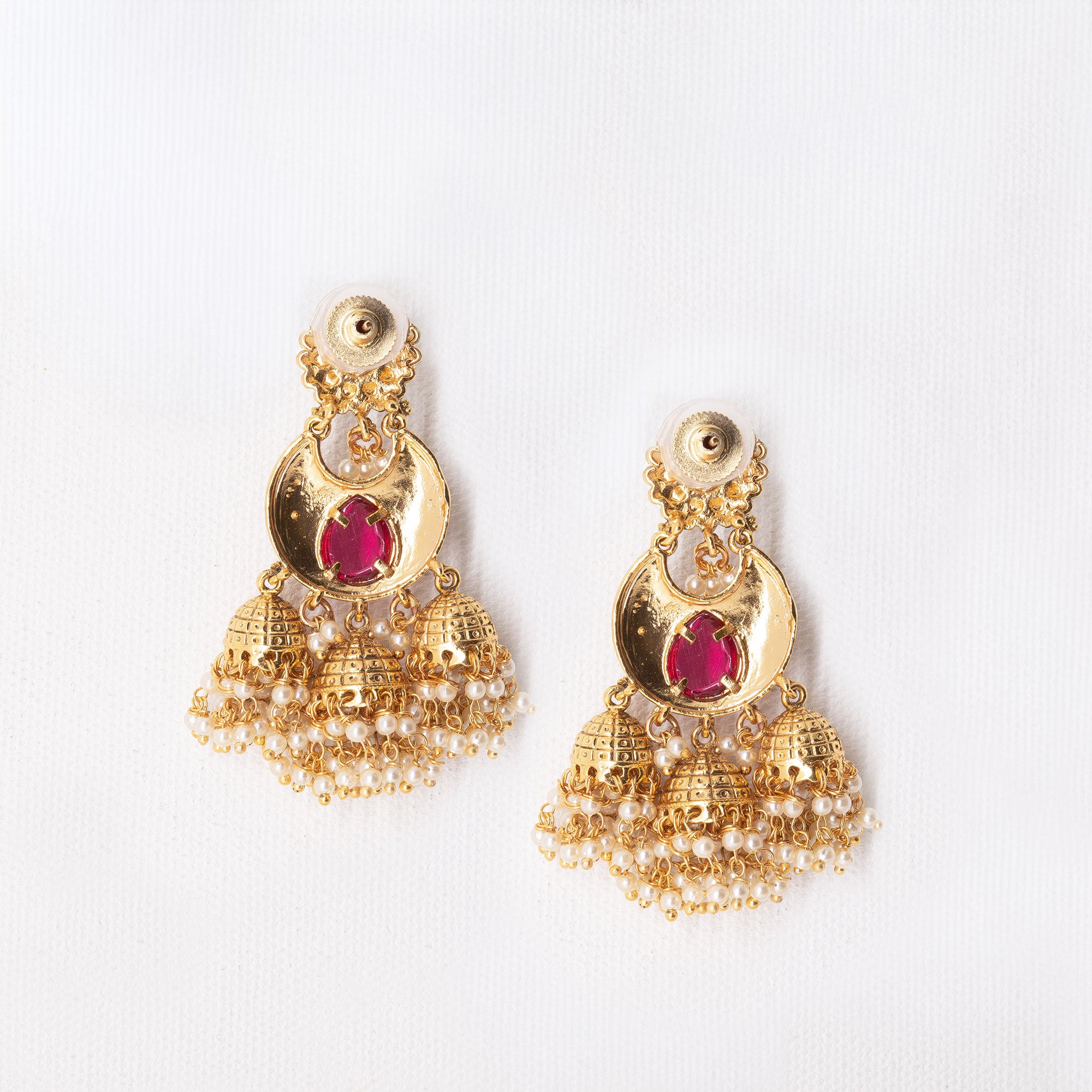 Traditional Round Crescent Earring Set