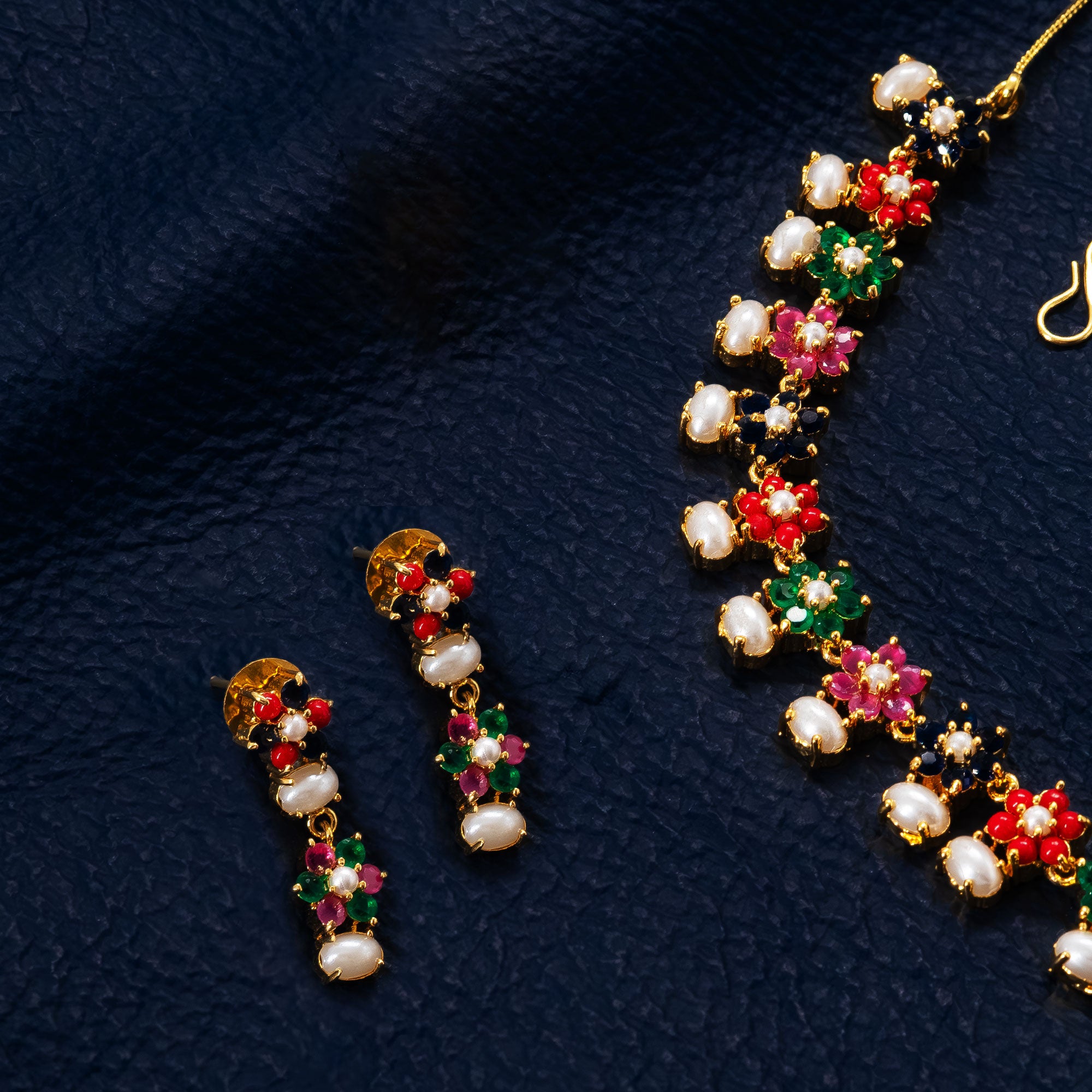 Trendy Floral Necklace Set