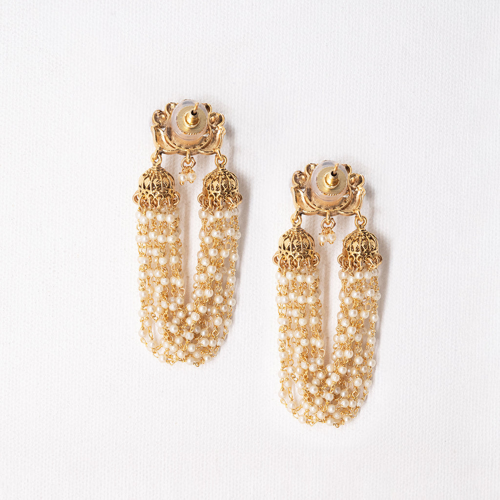 Traditional Layered Crown Earring Set