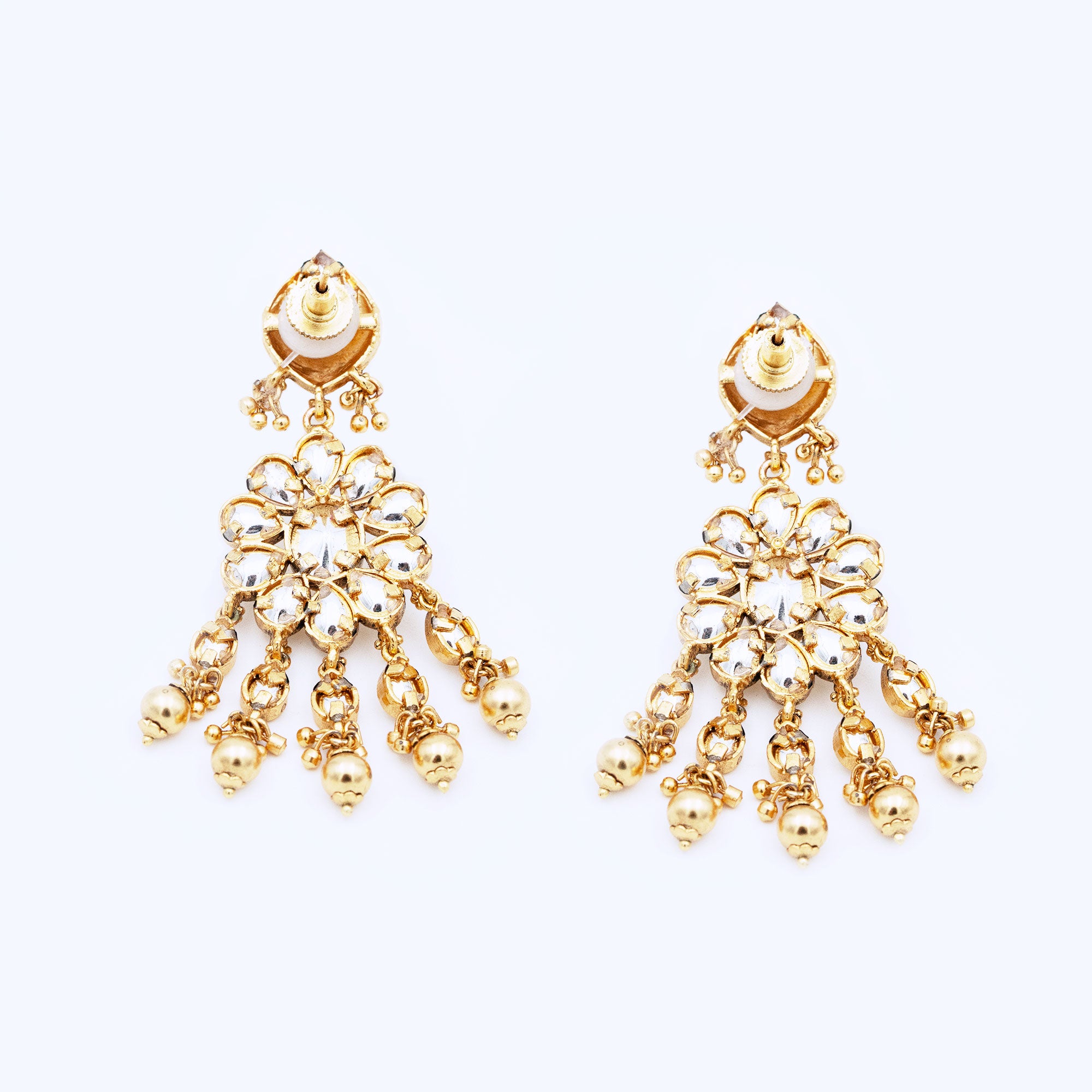 Traditional Spear Top Floral Earring Set