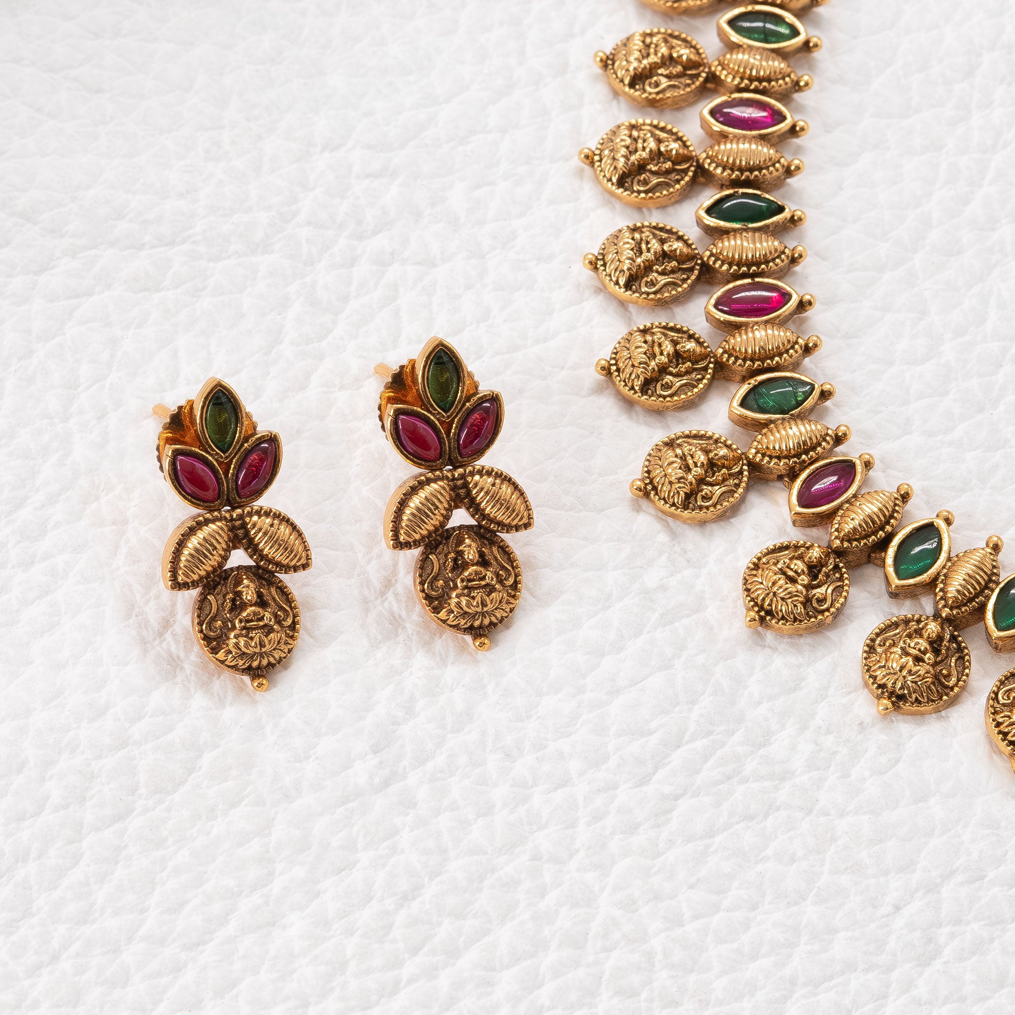 Traditional Eye Lakshmi Coins Necklace Set