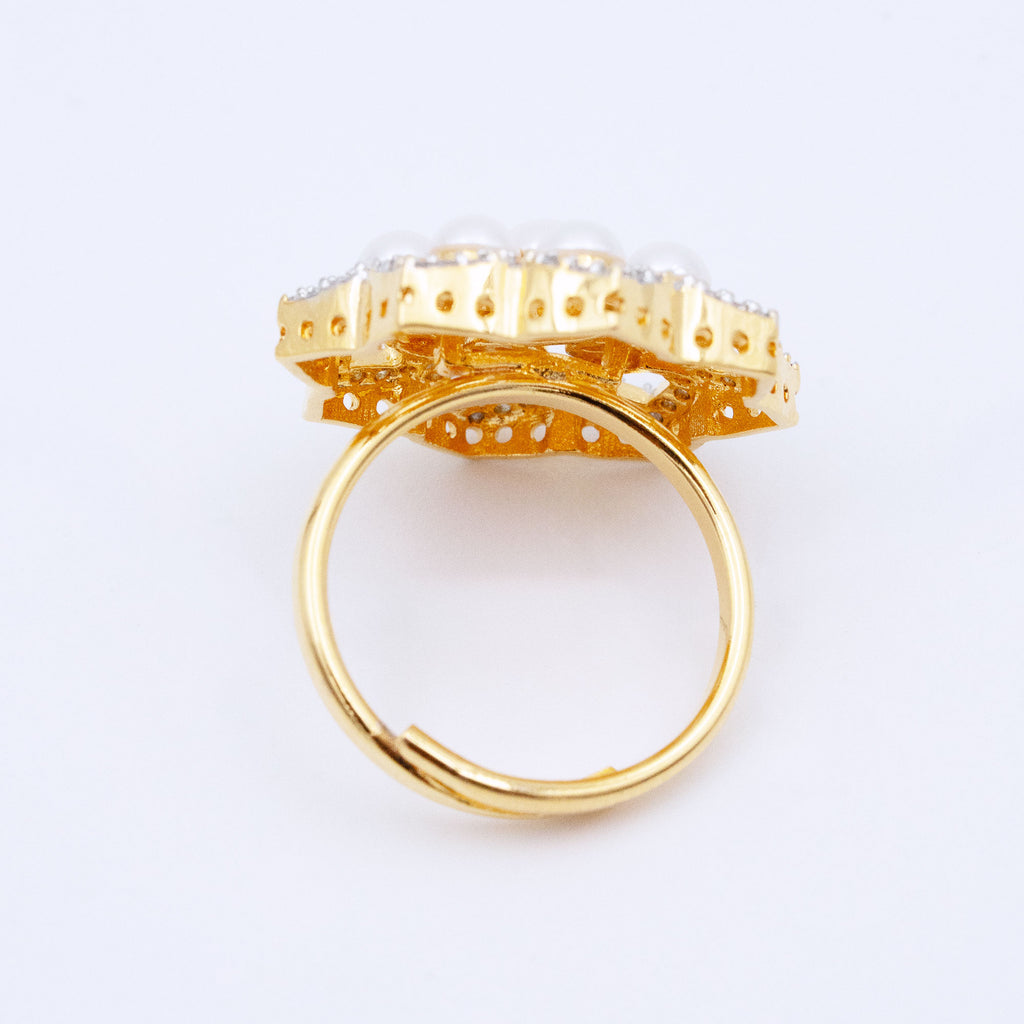 Trendy Hollow Floral Ring