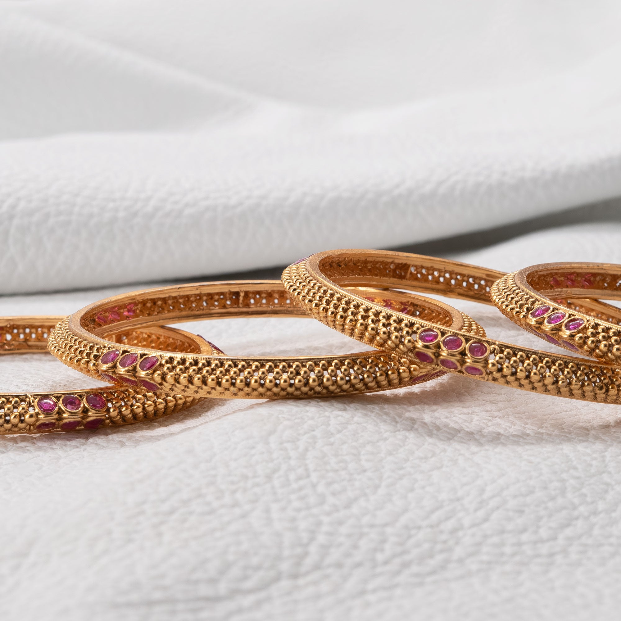 Trendy Tiny Floral Drop Bangles (Set of 4)