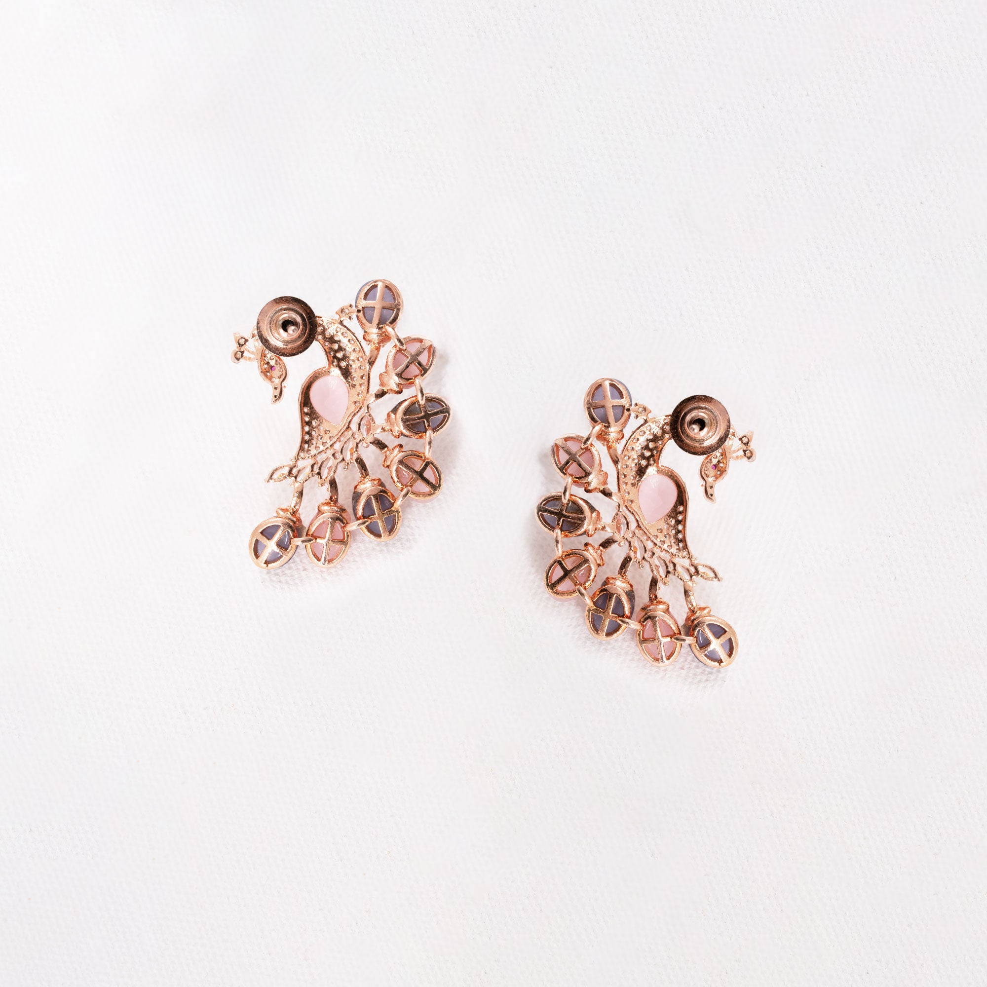 Modern Multicolored Peacock Earrings