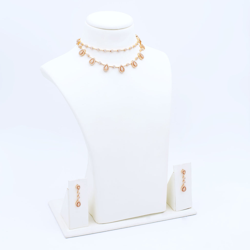 Modern Layered Drop Necklace Set