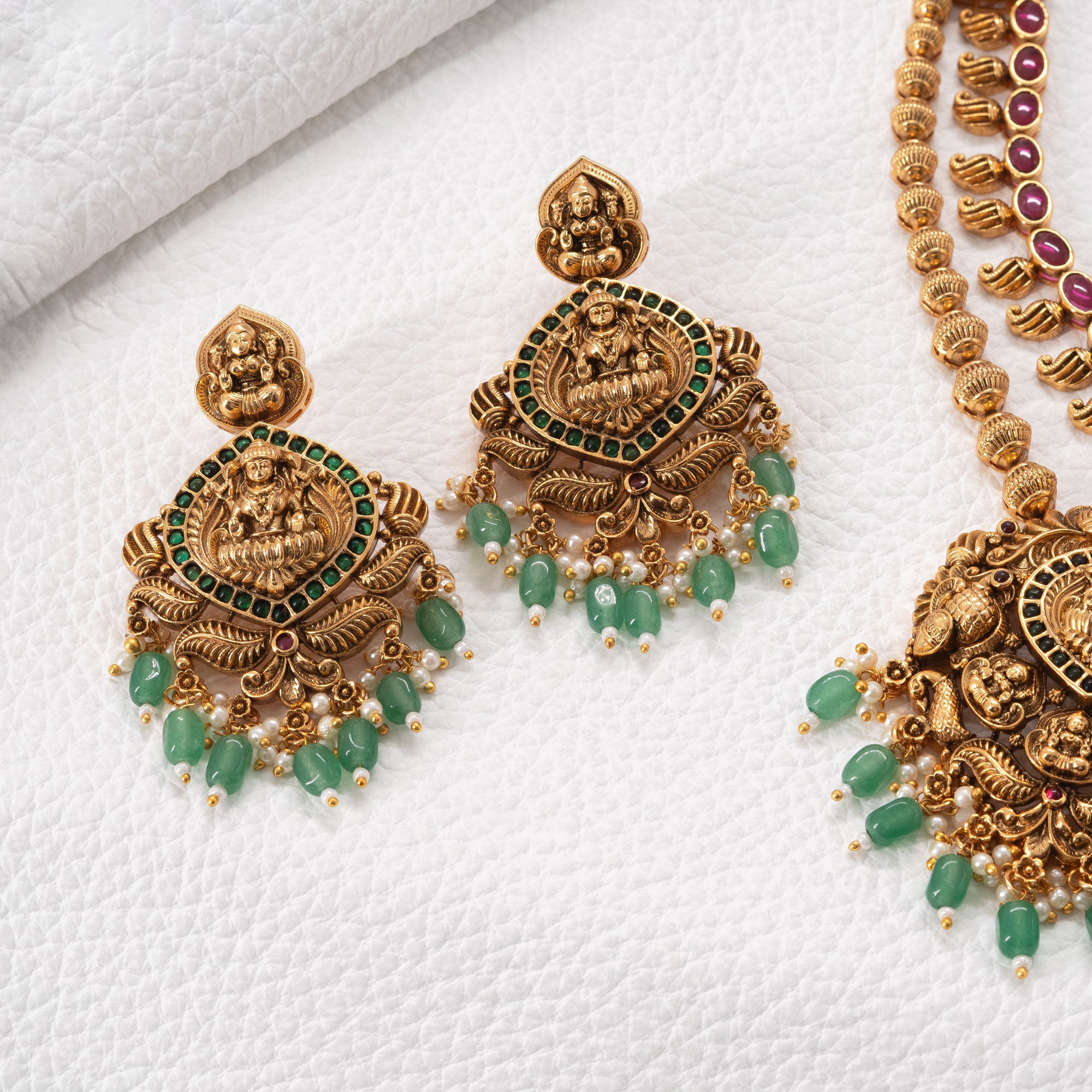 Traditional Multilayered Lakshmi Necklace Set