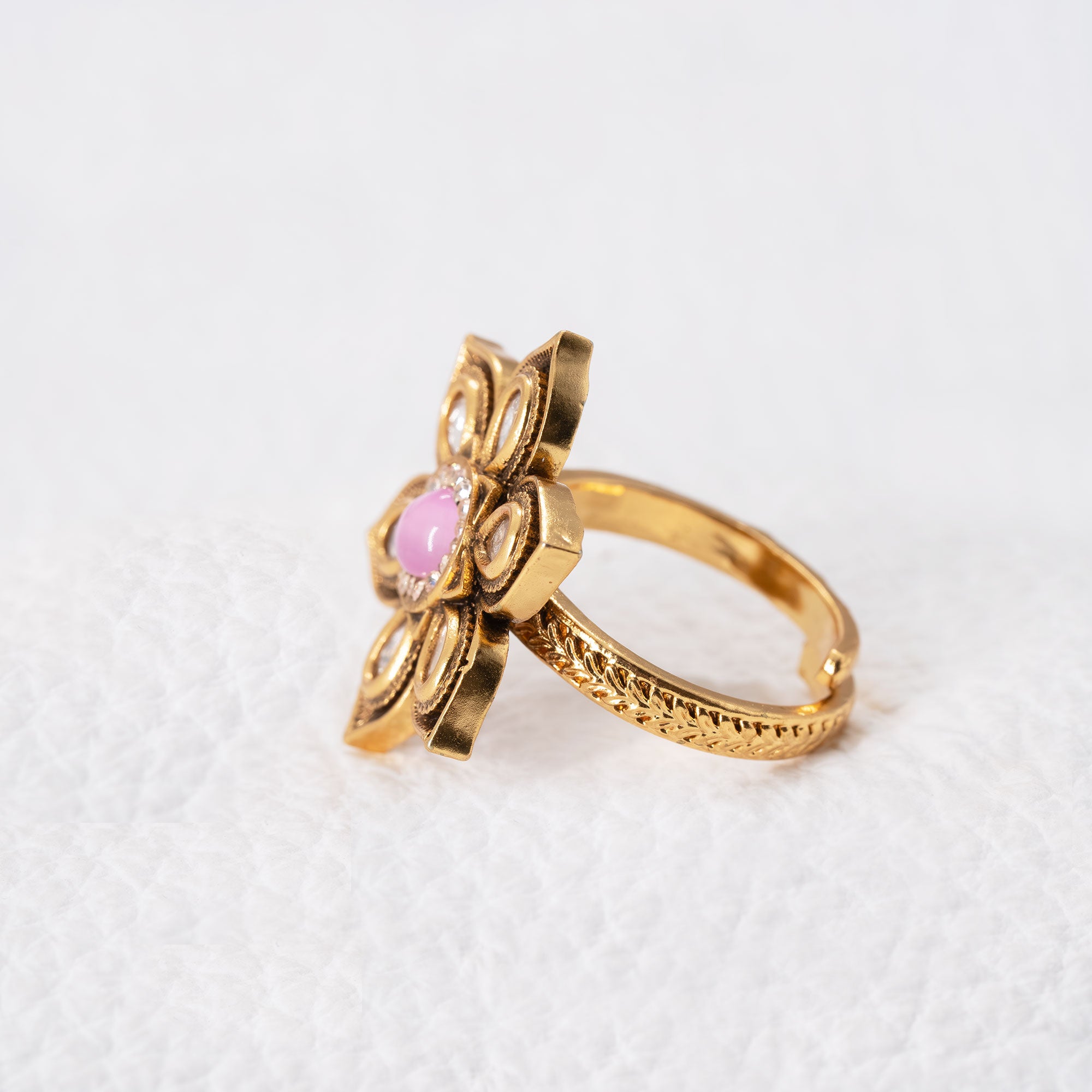 Trendy Floral Adjustable Ring