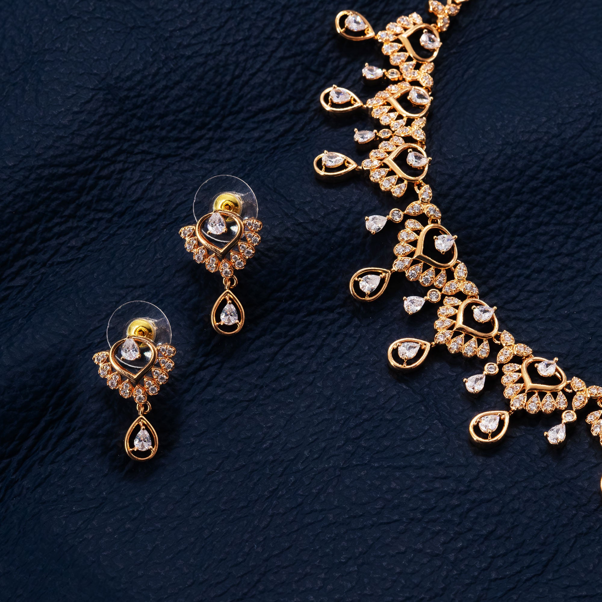 Modern Half Drop Necklace Set