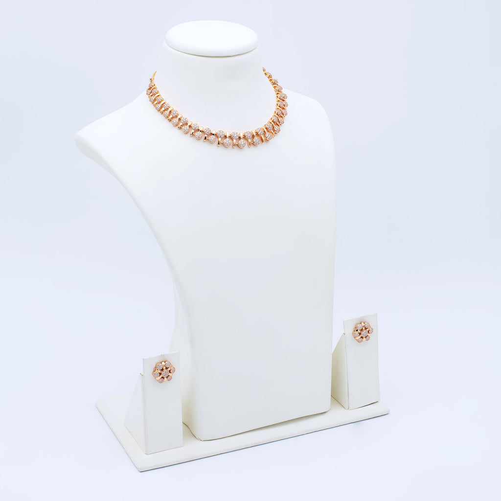 Modern Alternate Round Link Necklace Set