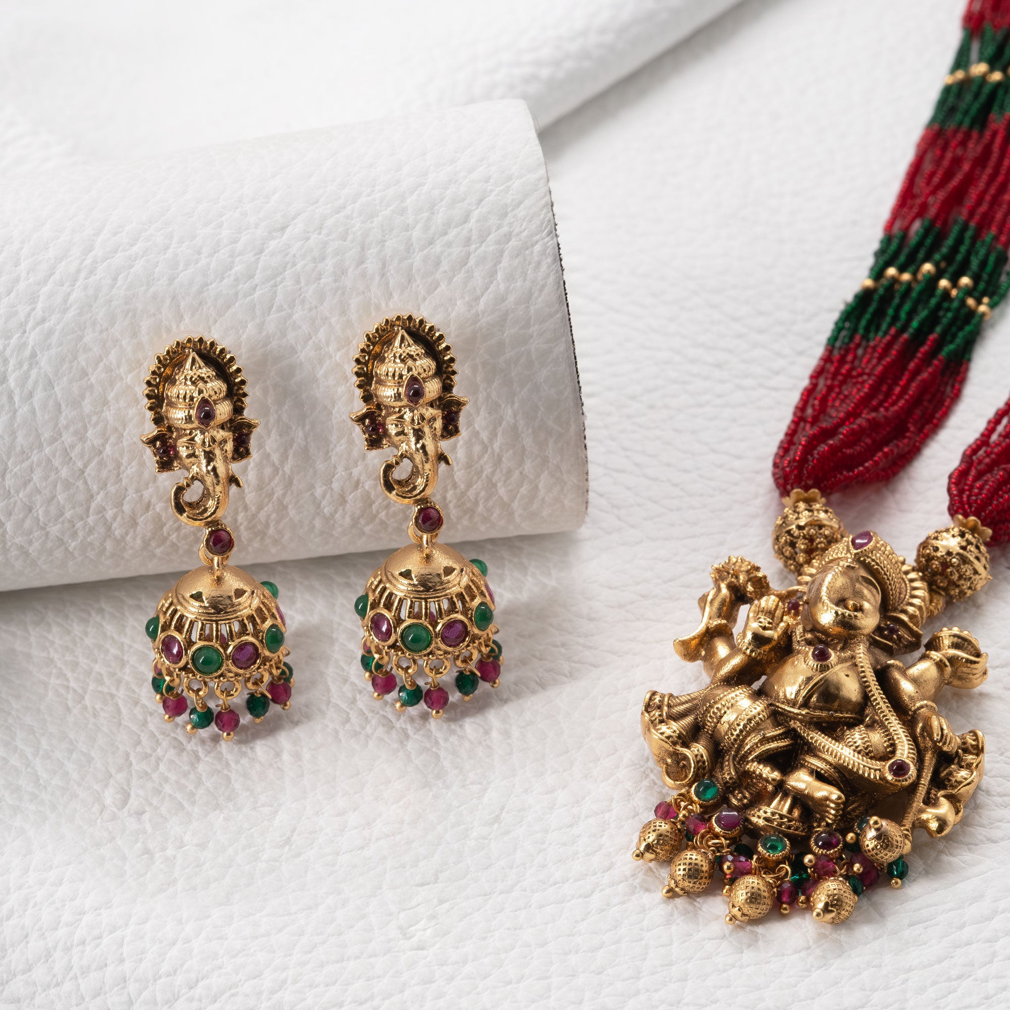 Trendy Ganesha Pendant Necklace Set