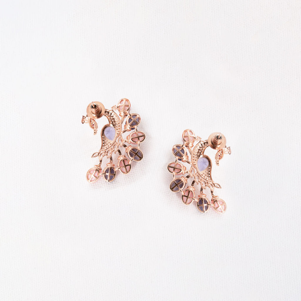 Modern Multicolored Peacock Earrings