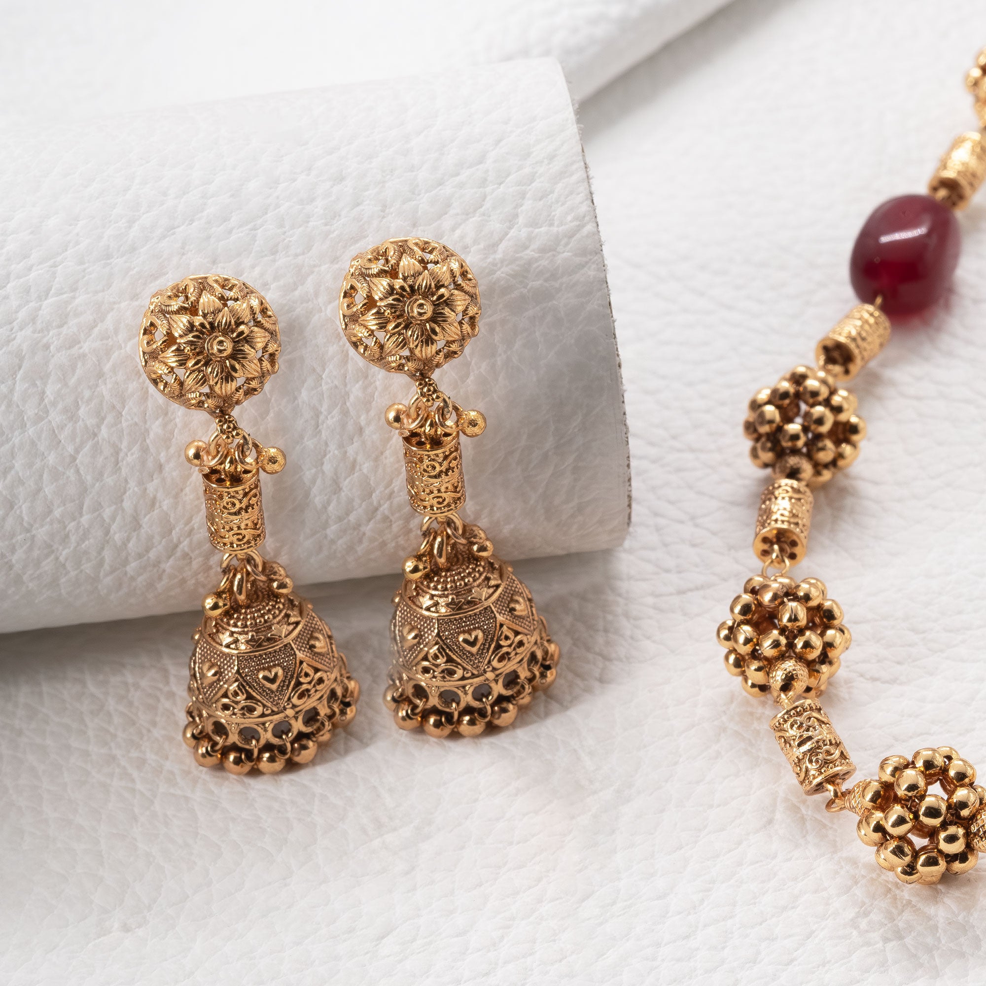 Trendy Floral Bunch Necklace Set