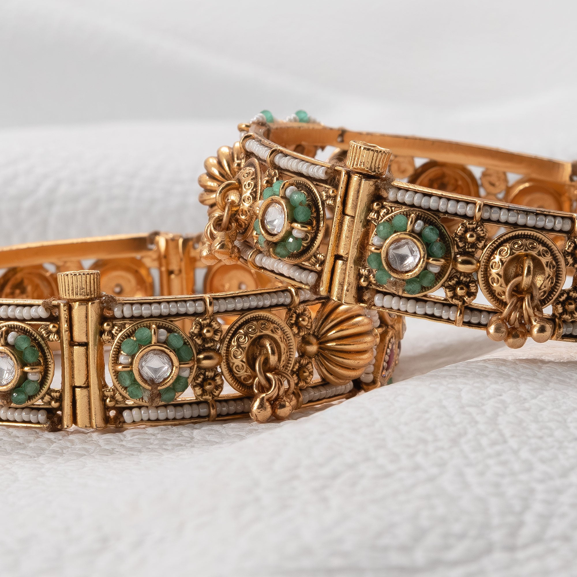 Trendy Multicolored Butterfly and Dome Bangles (Set of 2)