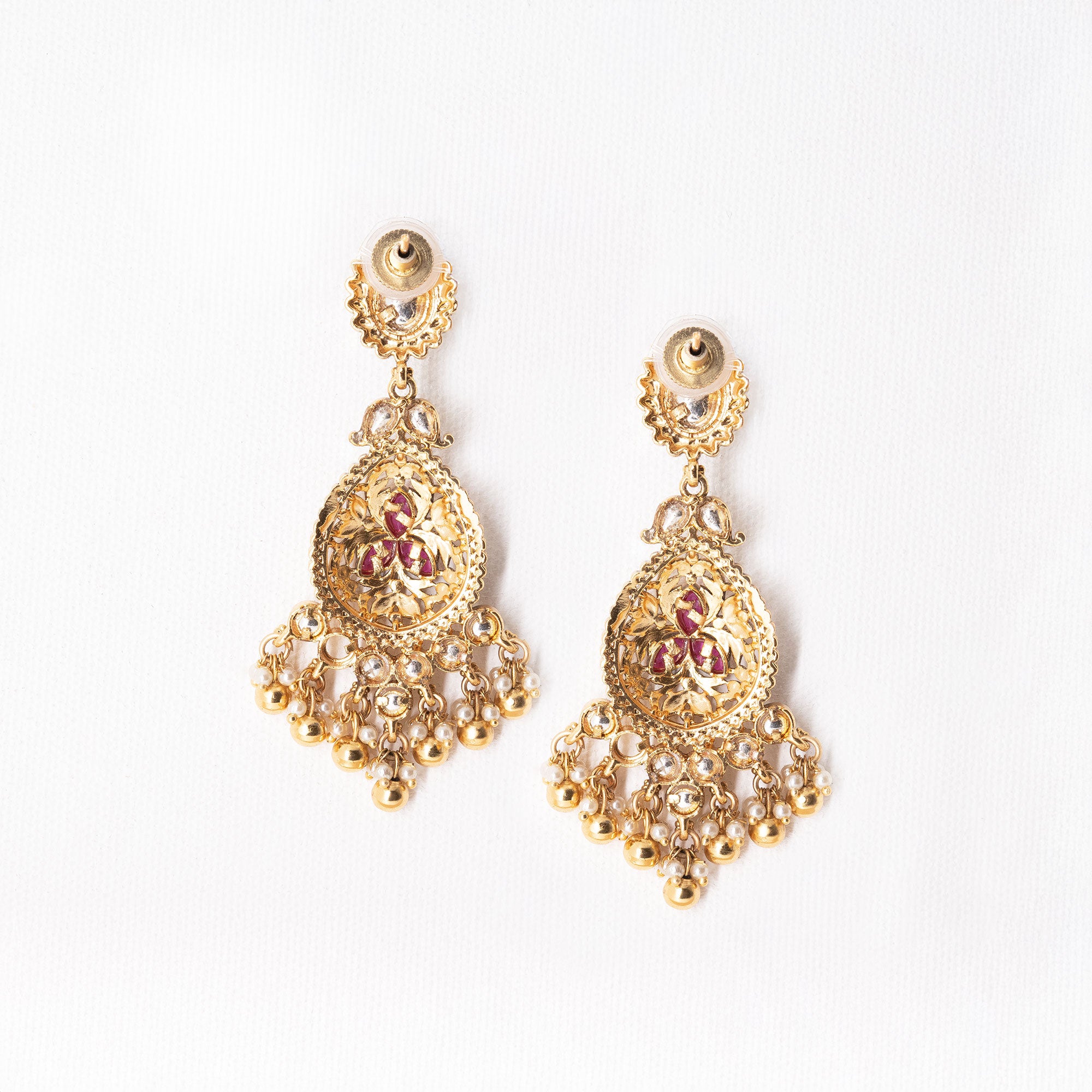 Traditional Round Top Spear Earring Set