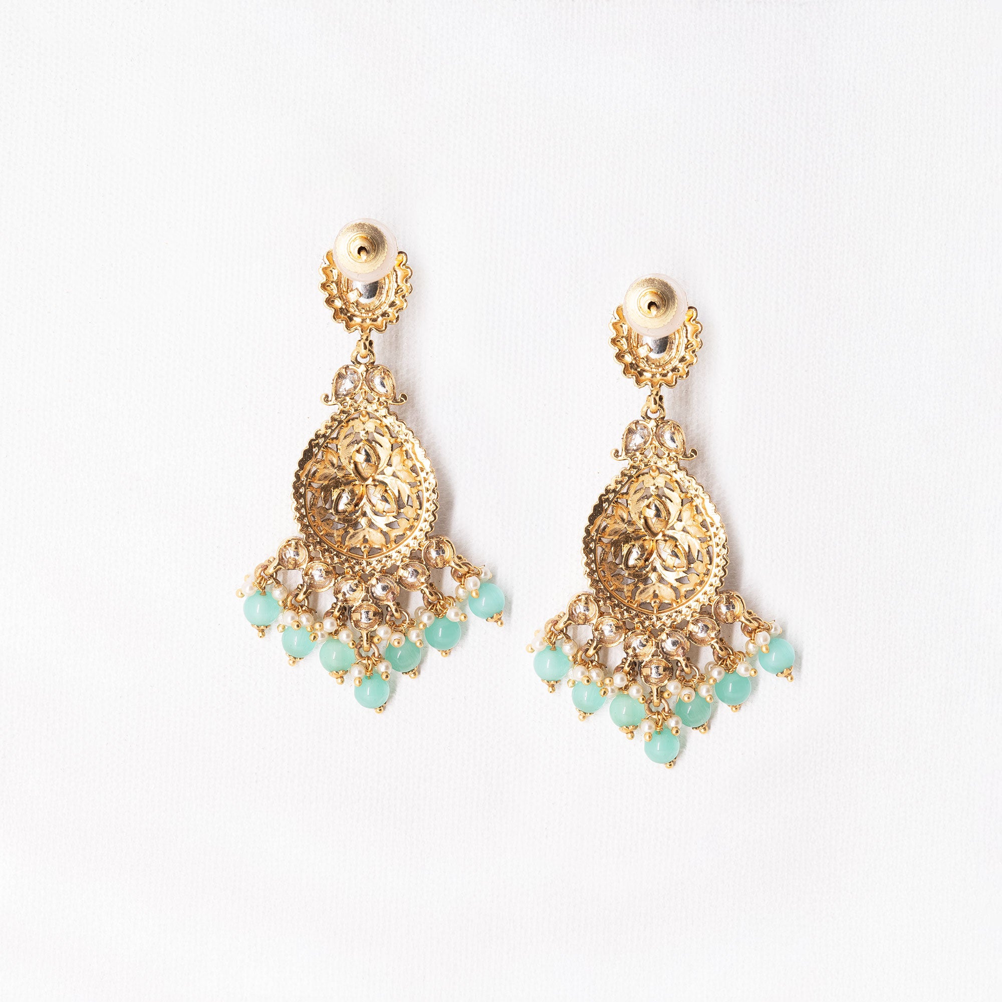 Traditional Round Top Spear Earring Set
