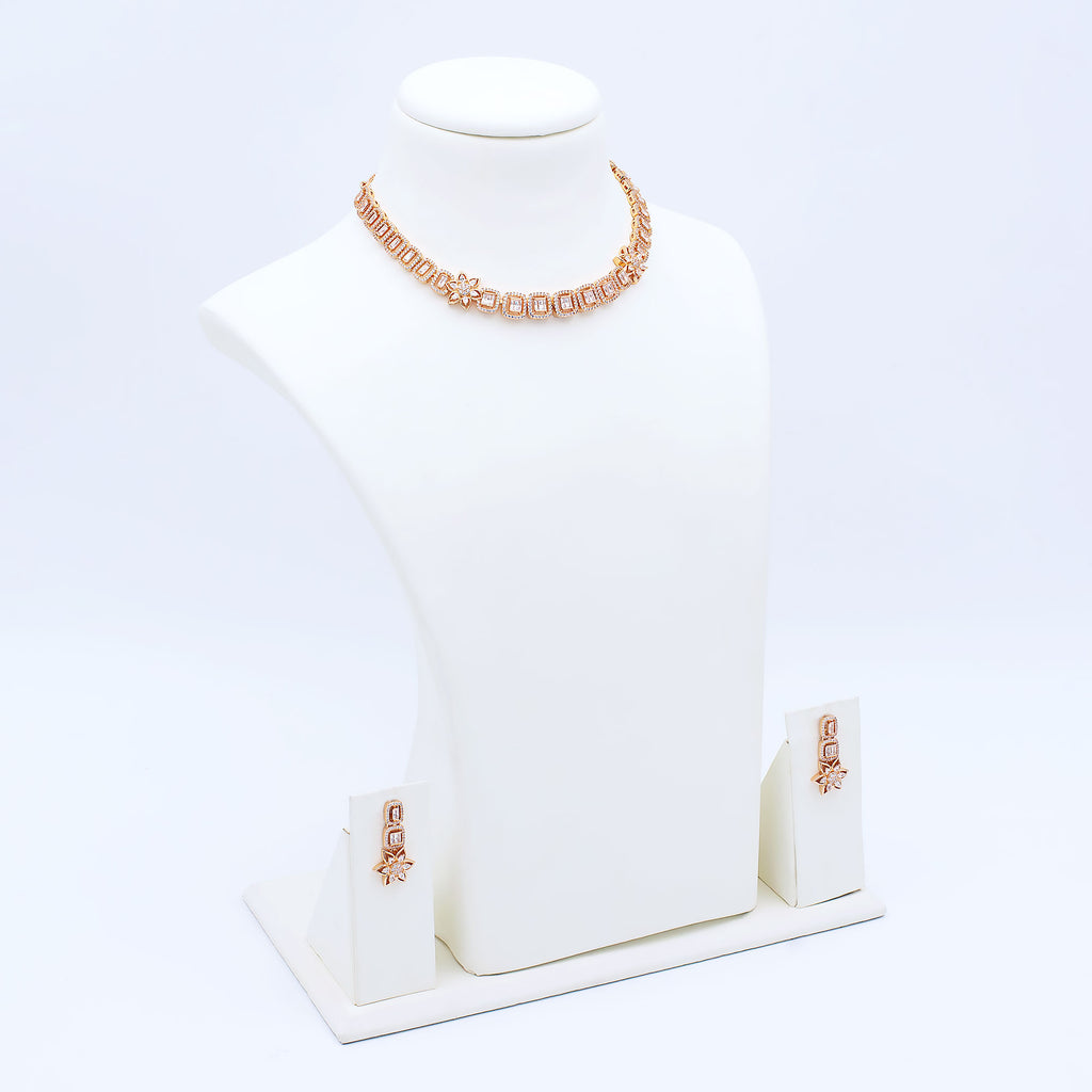Modern Starbust Rectangular Necklace Set