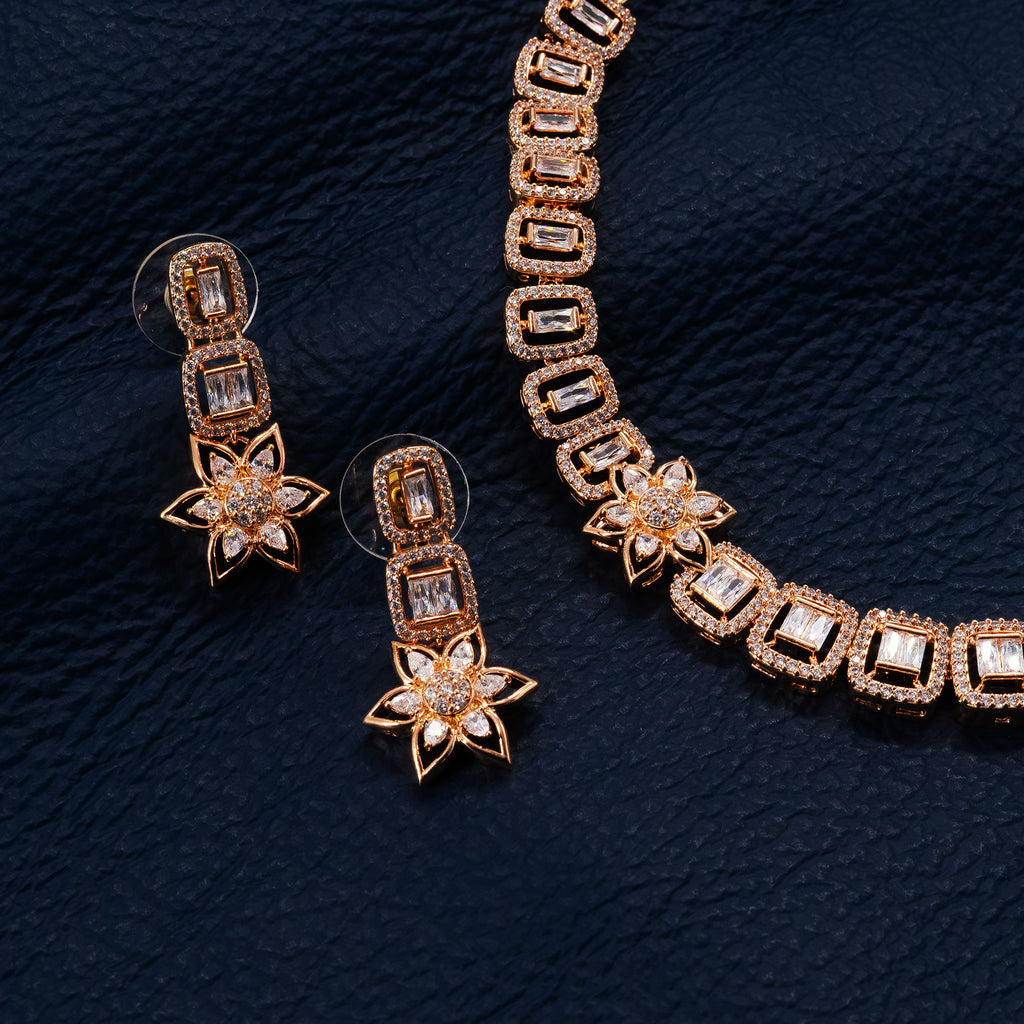 Modern Starbust Rectangular Necklace Set