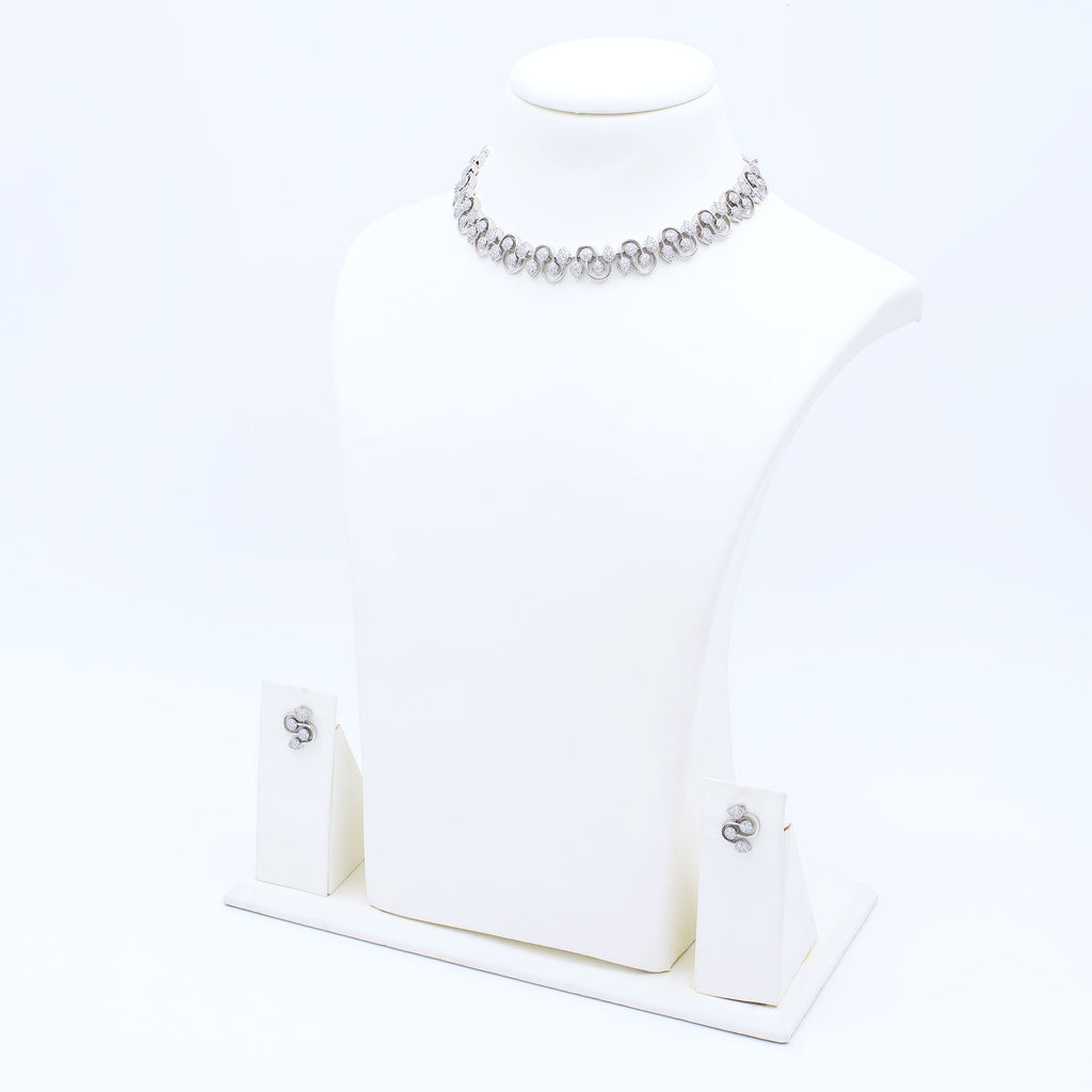 Modern Interlink Leaf Necklace Set
