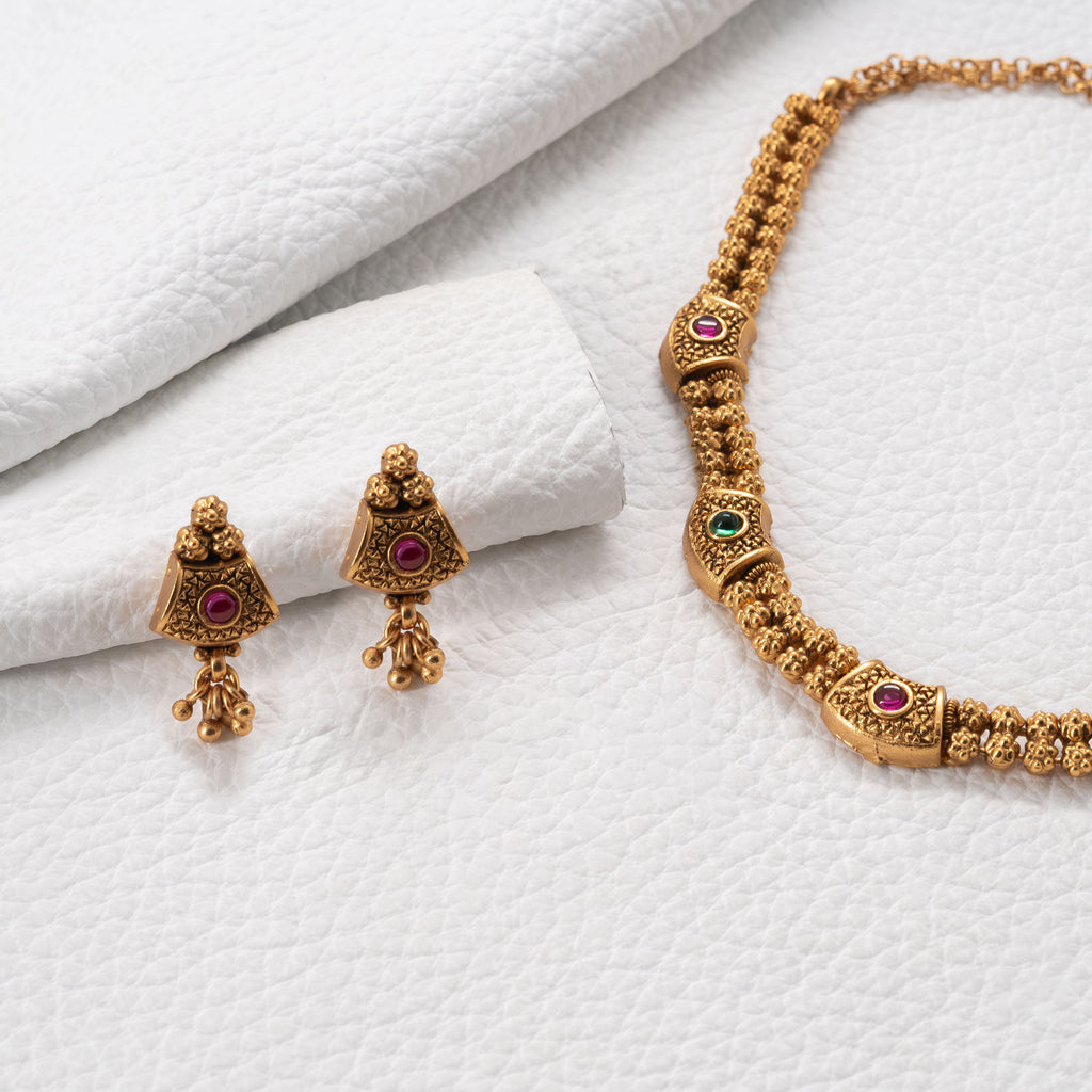 Trendy Box Shape Necklace Set