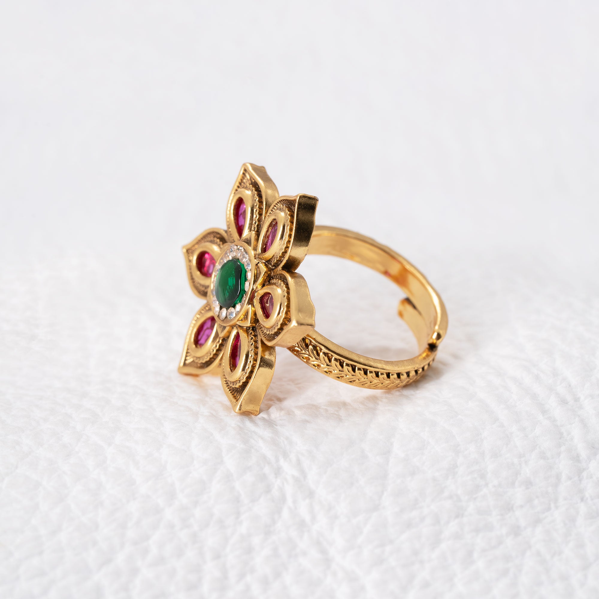Trendy Floral Adjustable Ring