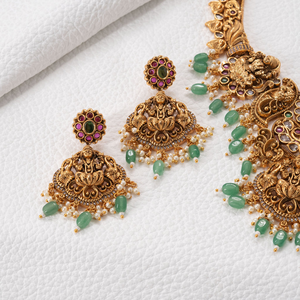 Traditional Lakshmi Crown Necklace Set