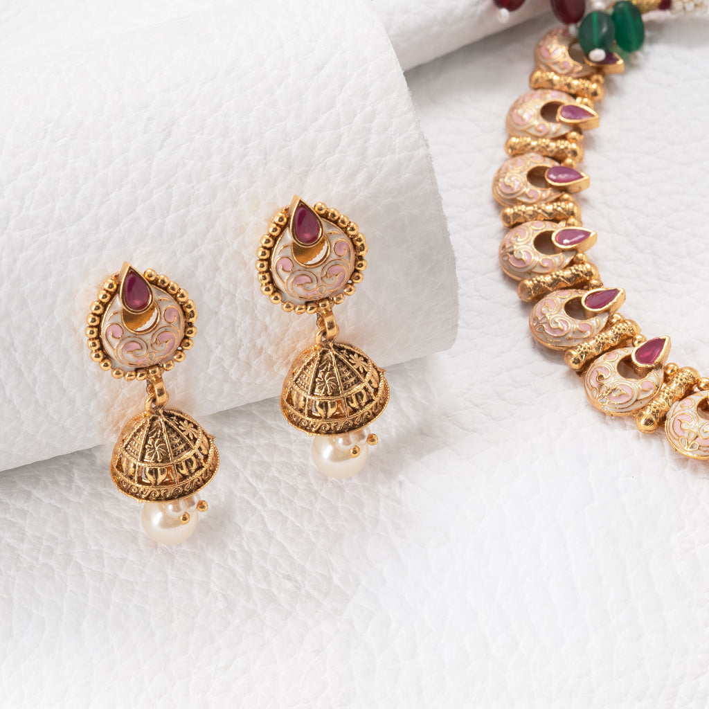 Traditional Crescent Drop Necklace Set