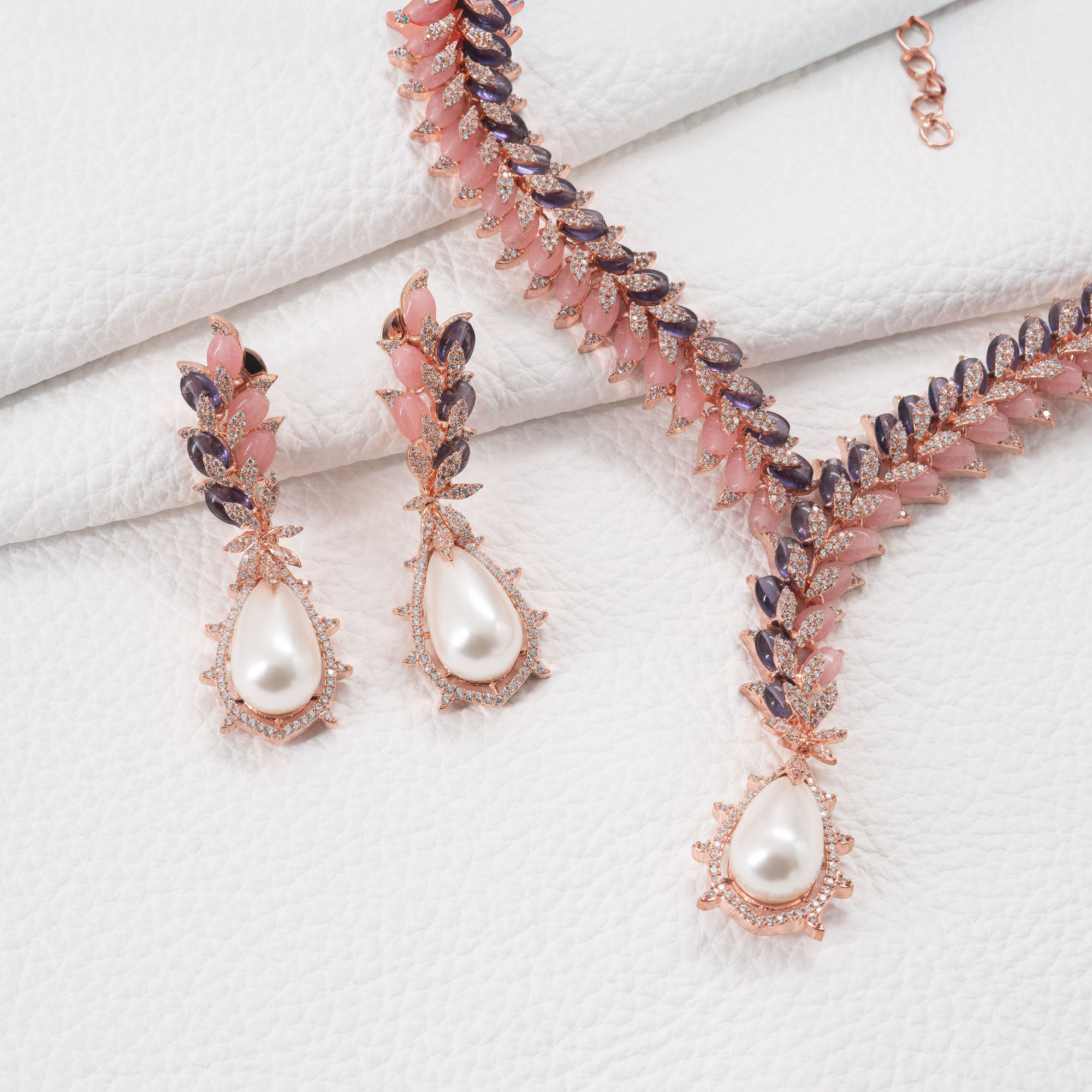 Modern Multicolored Drop Necklace Set