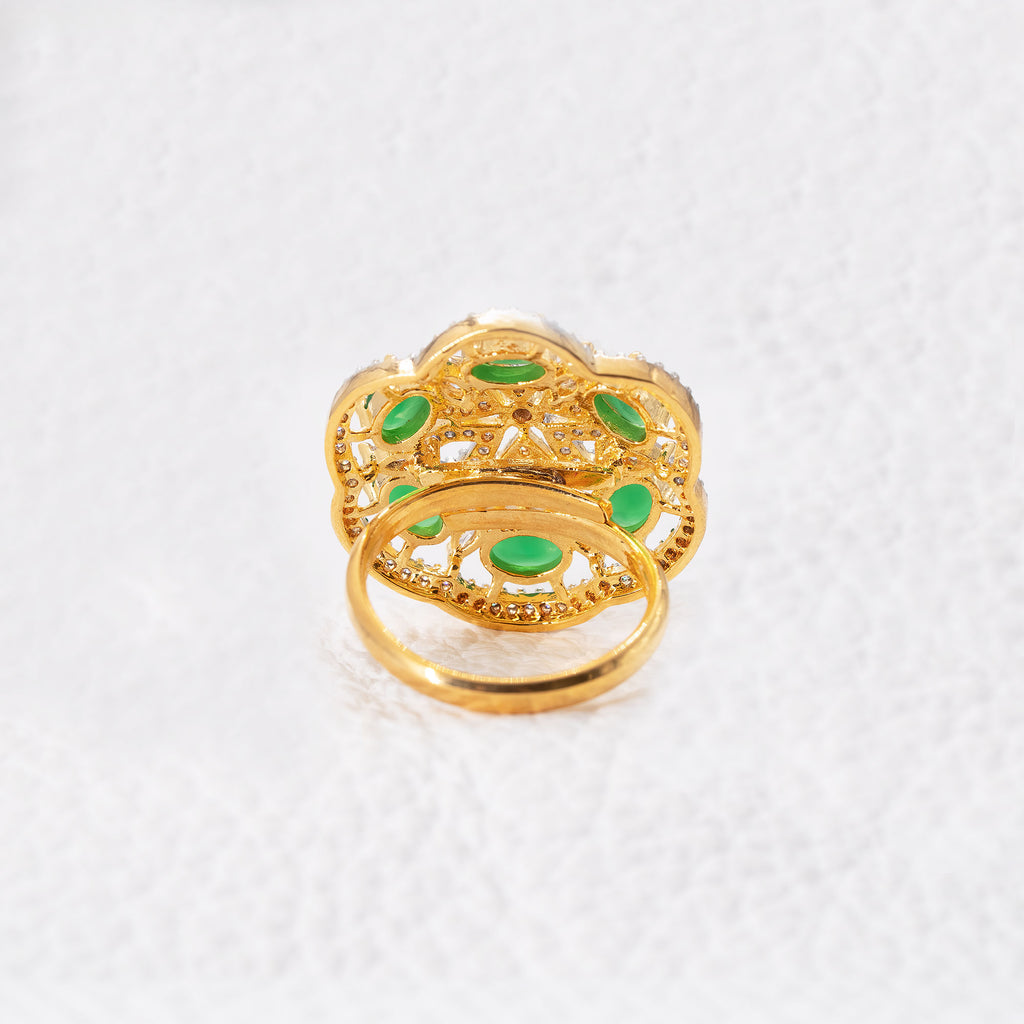 Trendy Hollow Two Layer Floral Ring