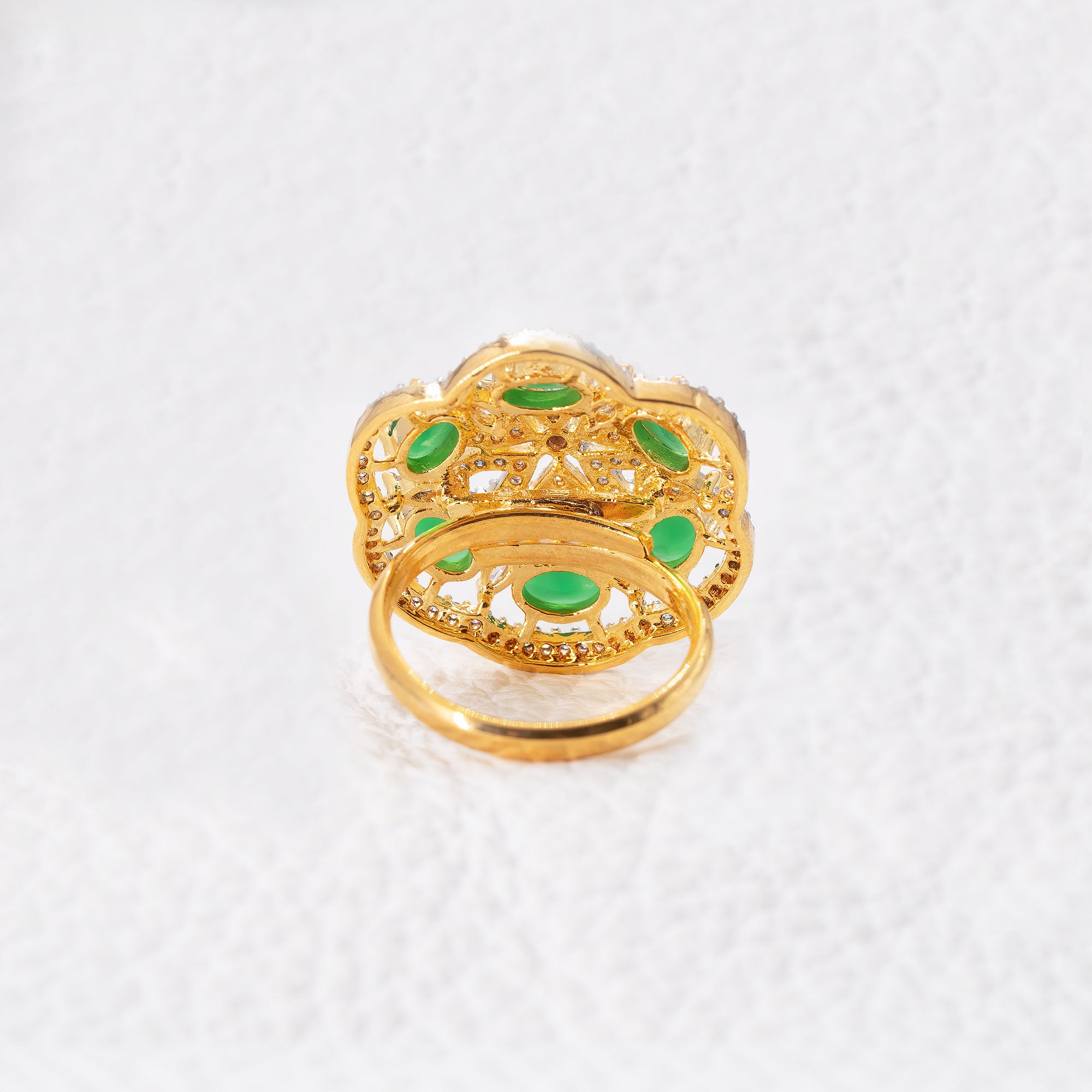 Trendy Hollow Two Layer Floral Ring