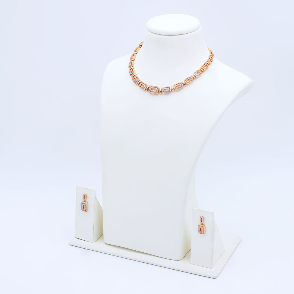 Modern Hollow Box Necklace Set