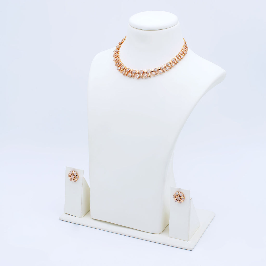 Modern Alternate Round Link Necklace Set