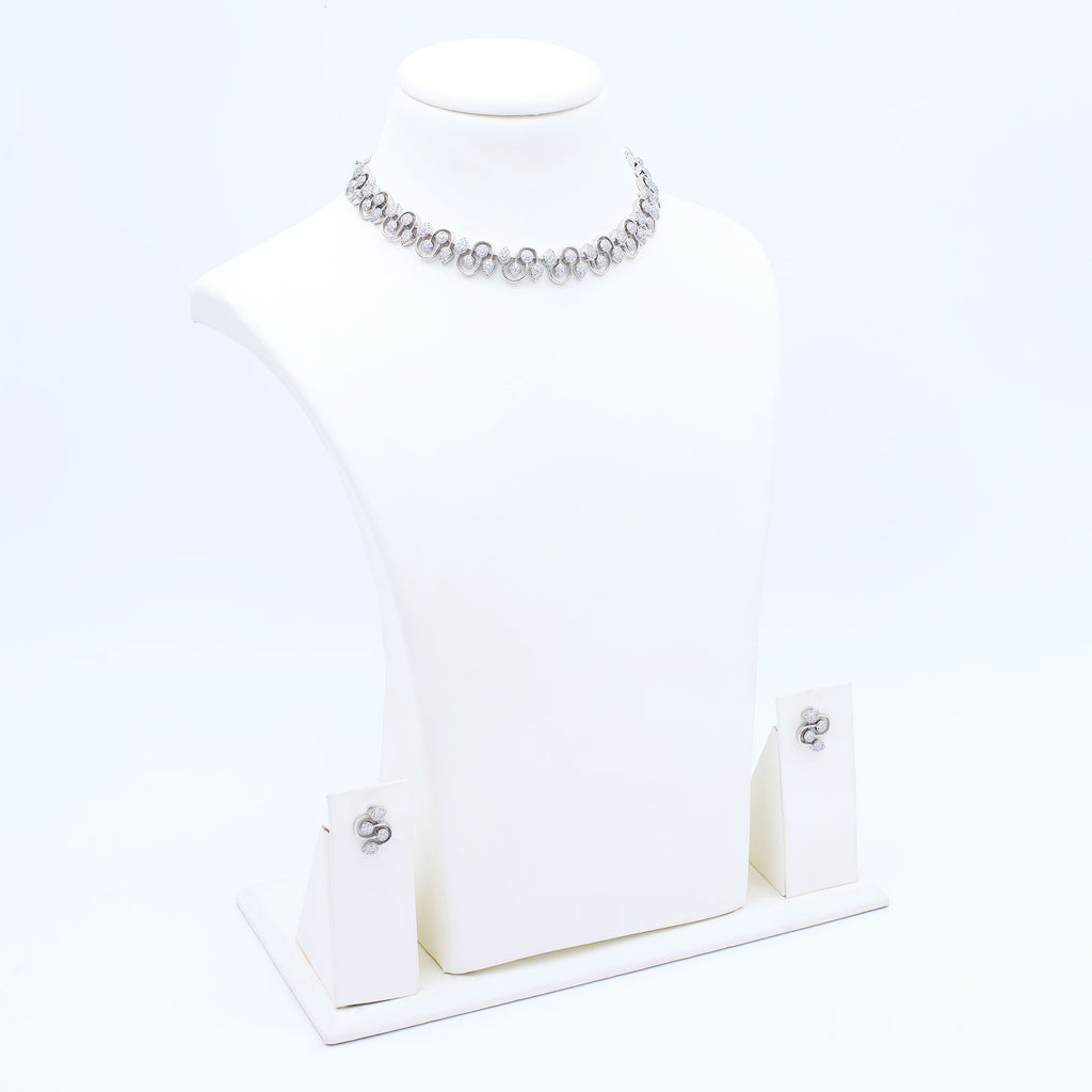 Modern Interlink Leaf Necklace Set
