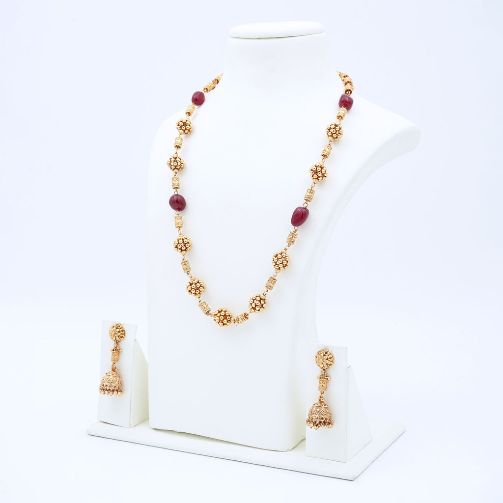 Trendy Floral Bunch Necklace Set