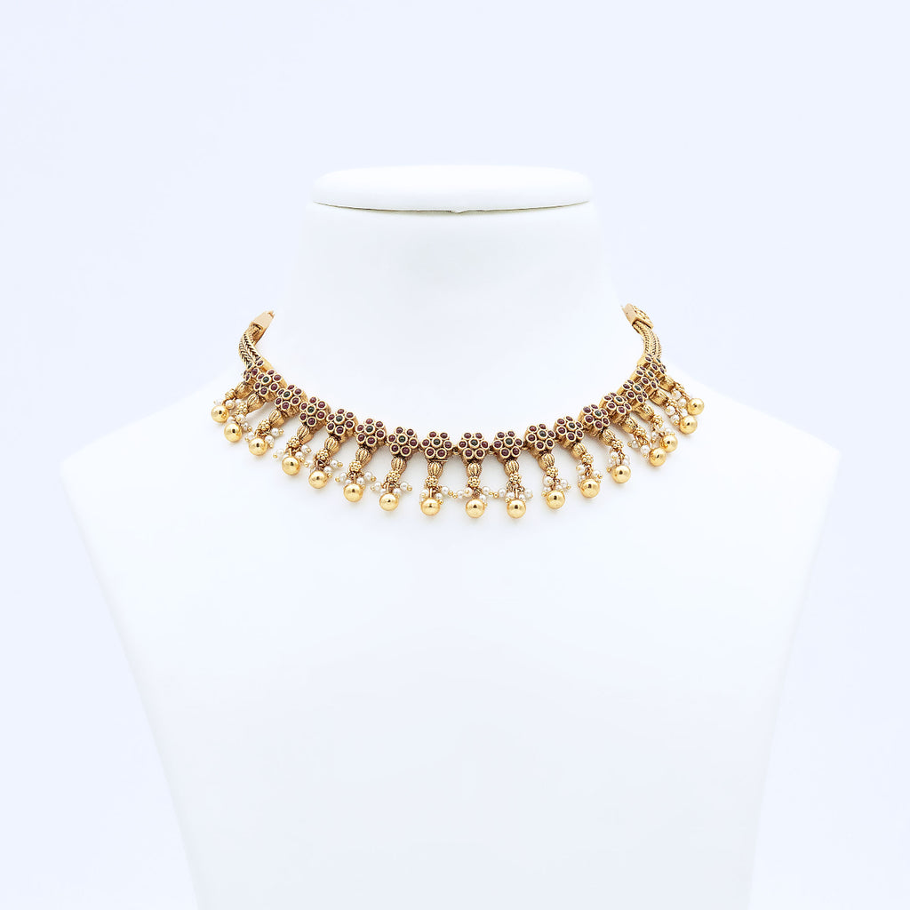Trendy Linked Floral Necklace Set