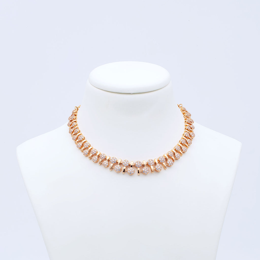 Modern Alternate Round Link Necklace Set