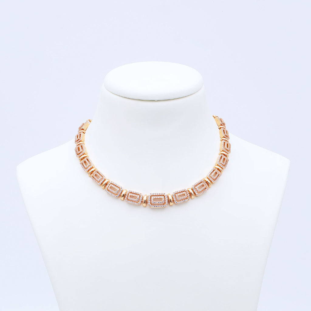 Modern Hollow Box Necklace Set