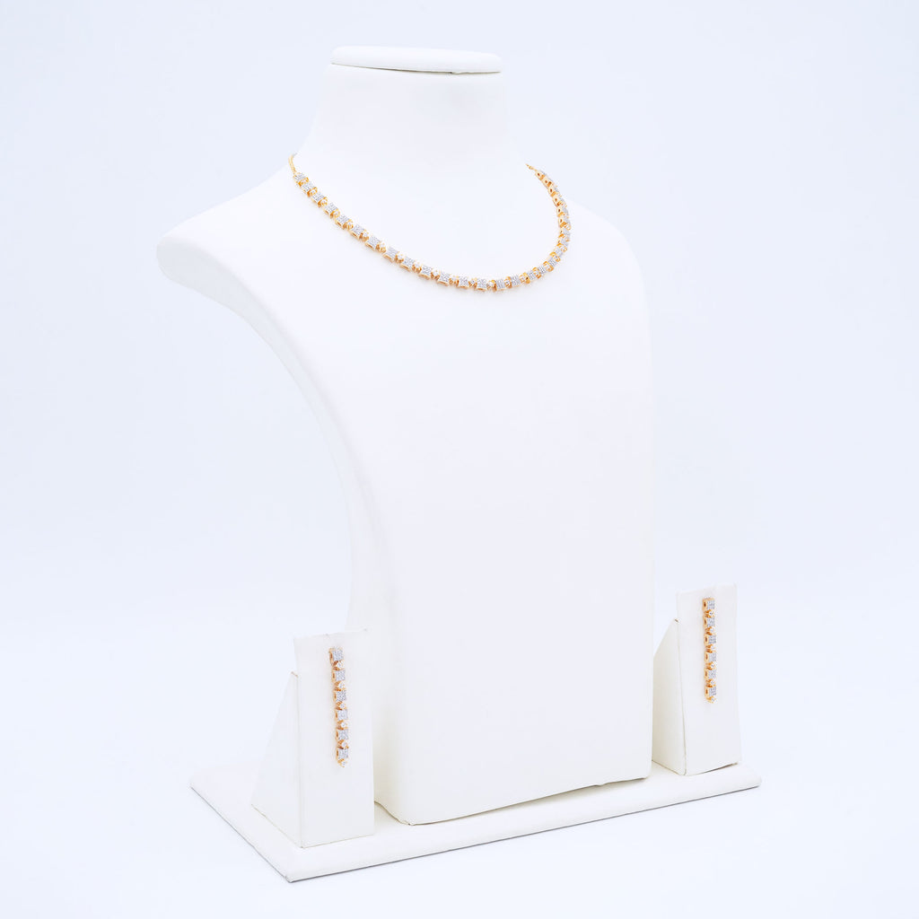 Modern Cube Shaped Necklace Set