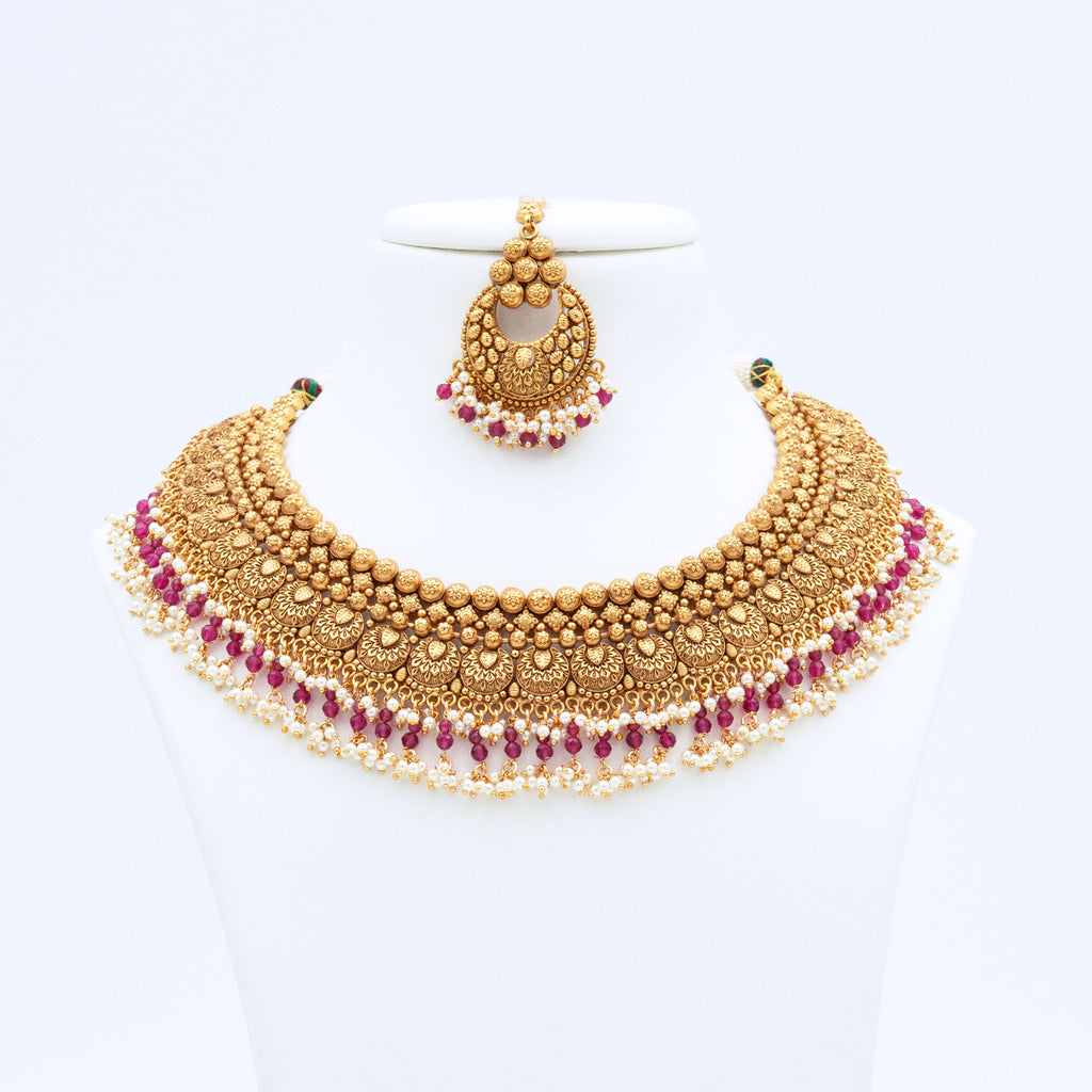 Trendy Crescent Coins Necklace Set