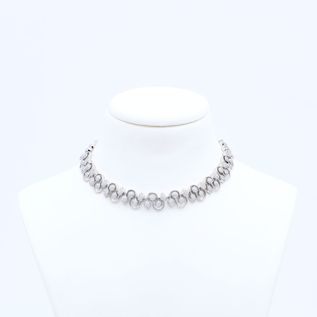 Modern Interlink Leaf Necklace Set