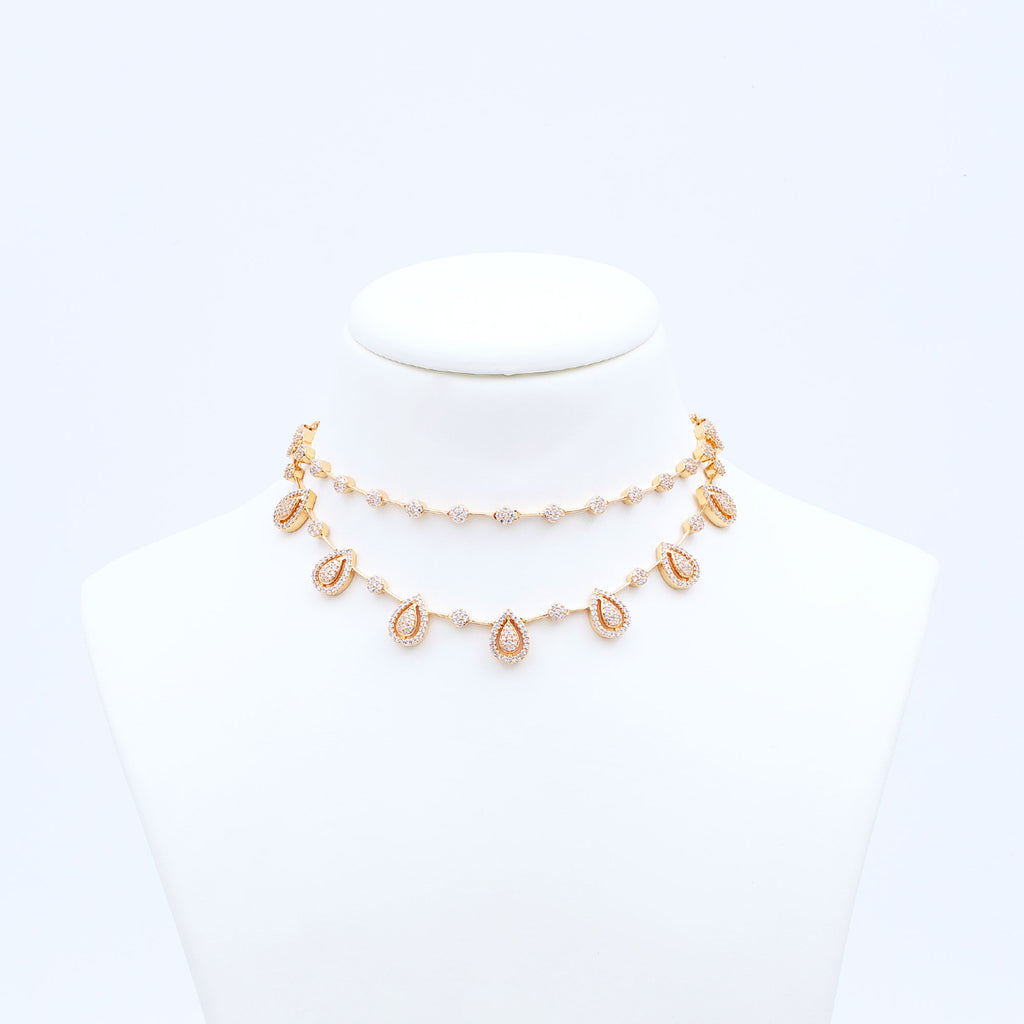 Modern Layered Drop Necklace Set