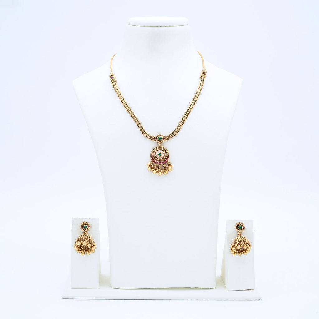 Trendy Necklace Set with Crescent Pendant