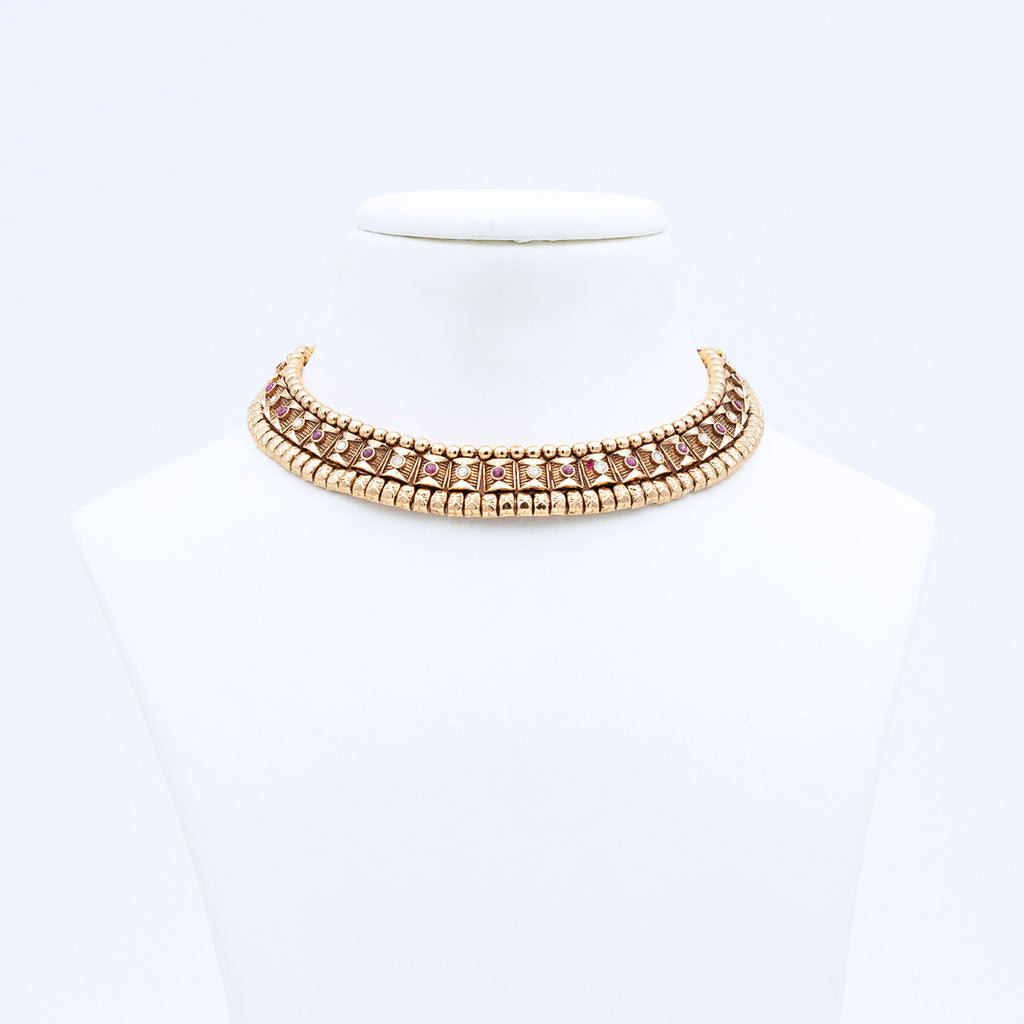 Trendy Necklace Set with Geometric Link Design