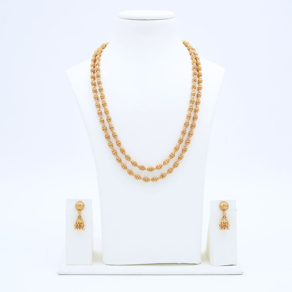 Trendy Tiny Rudraksha Necklace Set