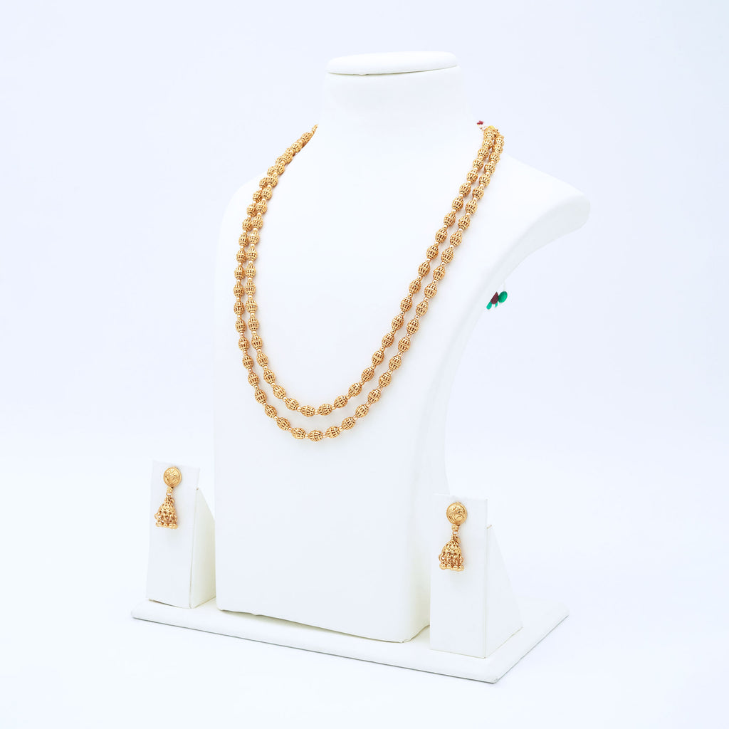 Trendy Tiny Rudraksha Necklace Set